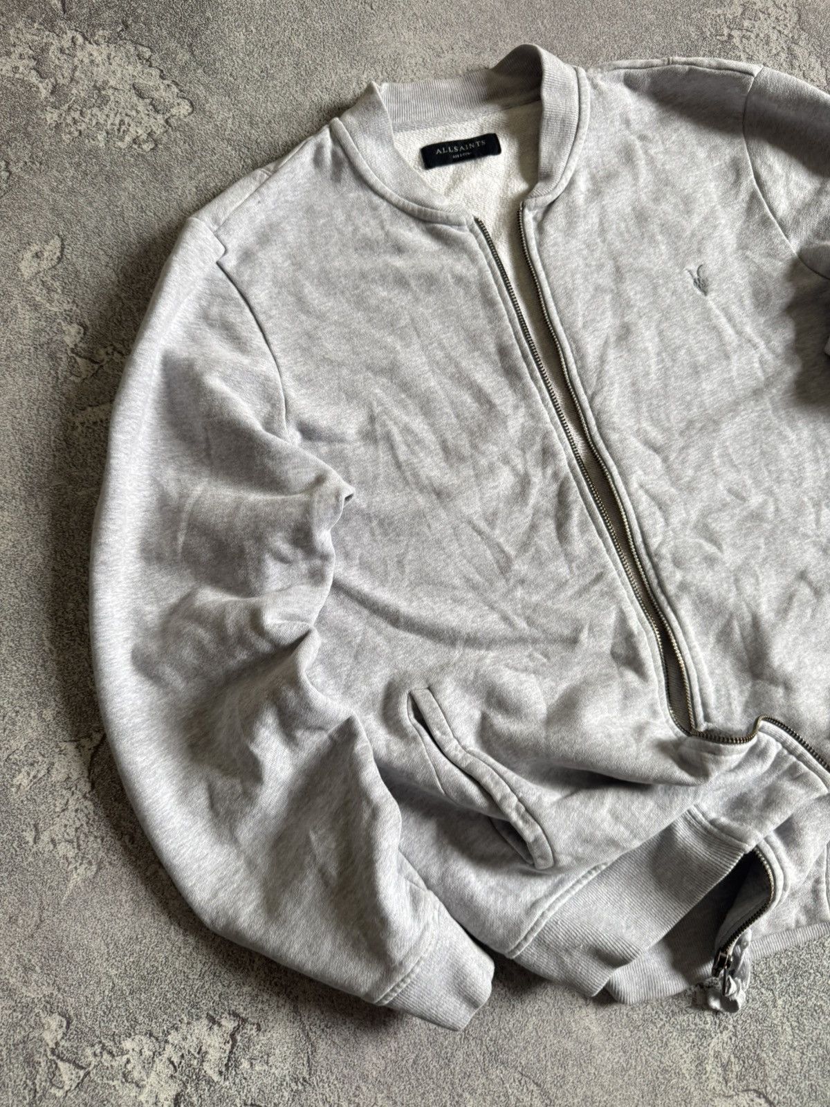 Allsaints × Designer Allsaints M raven bomber MD147K zip knitwear sweater jumper Size US M / EU 48-50 / 2 - 3 Thumbnail