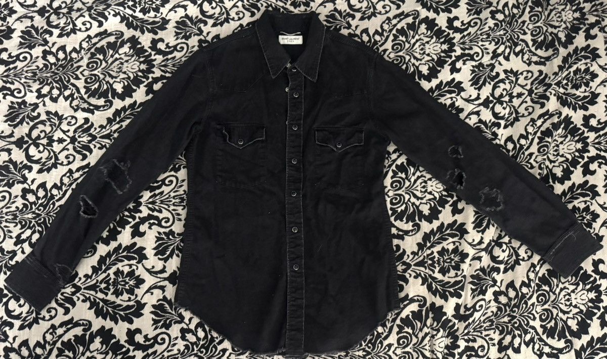 Saint Laurent Paris Saint Laurent Slim Fit Distressed Denim Size US S / EU 44-46 / 1 - 1 Thumbnail
