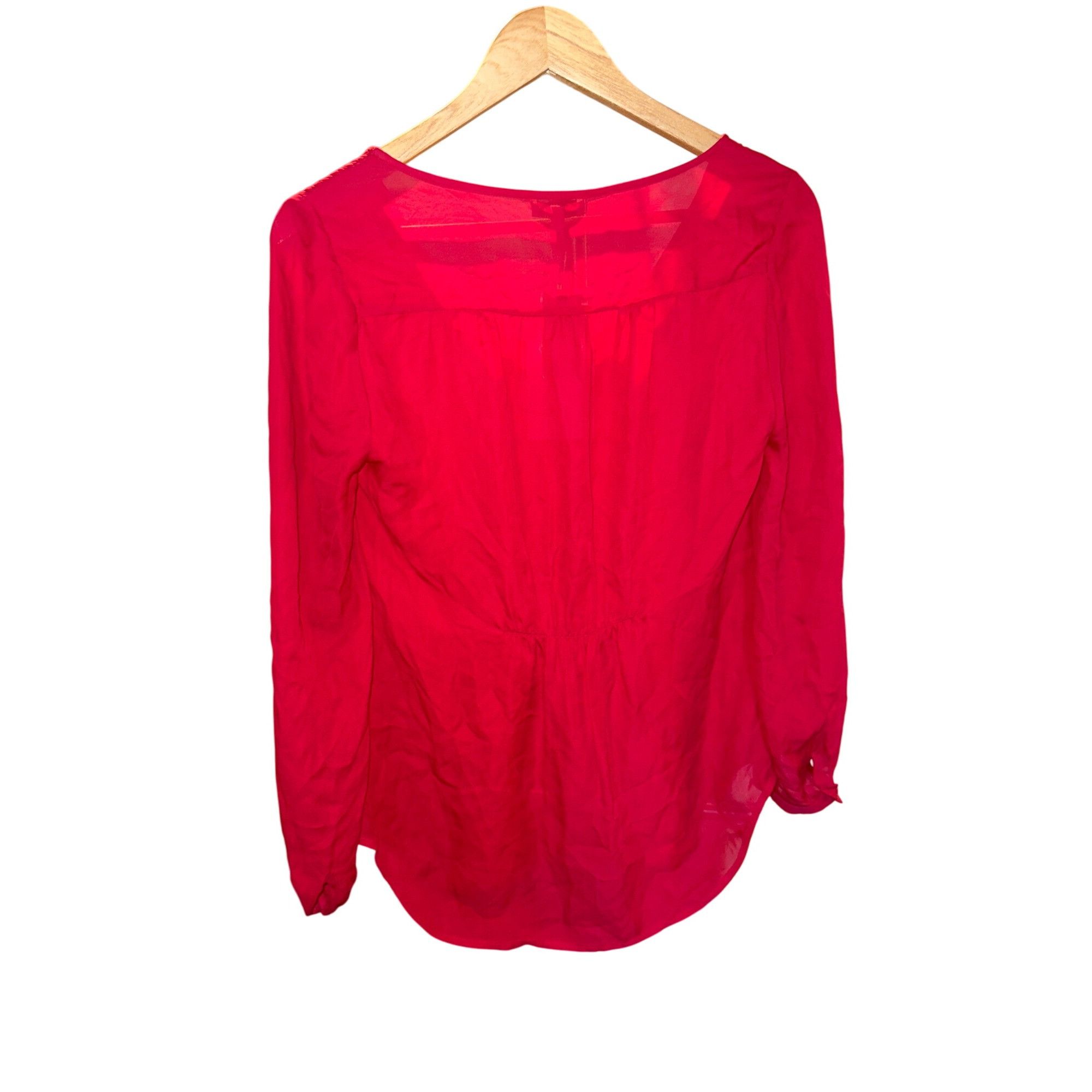 Joie Joie Red Avanti Blouse 100 Percent Silk Long Sleeve Scoop Ne Size M / US 6-8 / IT 42-44 - 8 Thumbnail