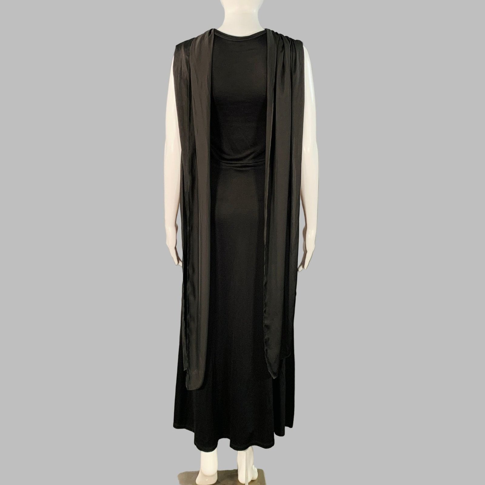 Sandro SANDRO Size S Black Viscose Blend Sleeveless Wrap Maxi Dress Size S / US 4 / IT 40 - 4 Thumbnail