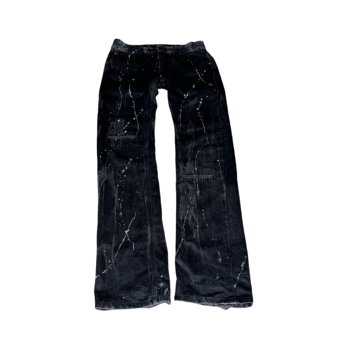 If Six Was Nine 🌟00s LAGUST PAINT SPLASHED DENIM PANTS Size US 32 / EU 48 - 2 Thumbnail