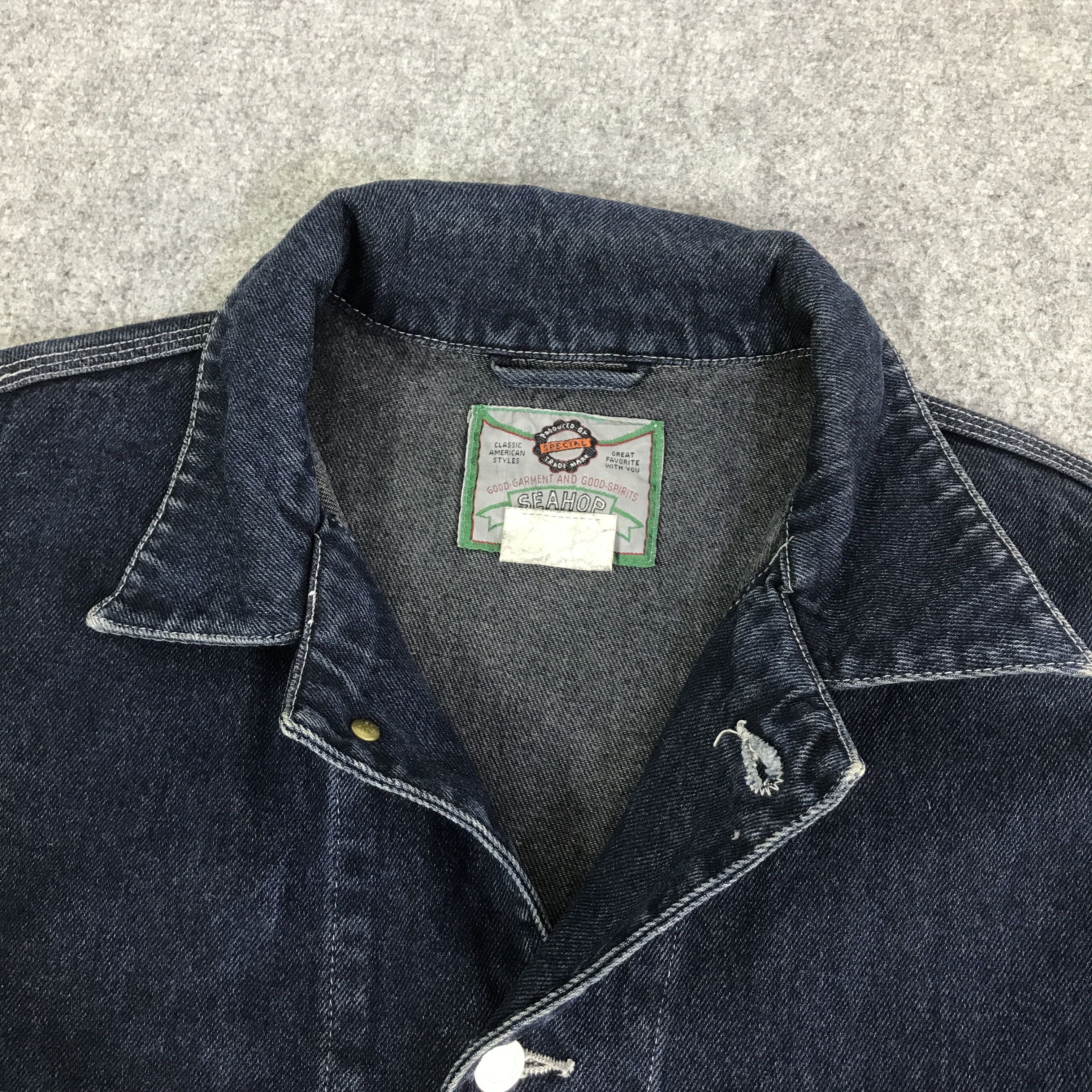 Japanese Brand seahop denim chore design jacket K115B7 Size US L / EU 52-54 / 3 - 8 Thumbnail
