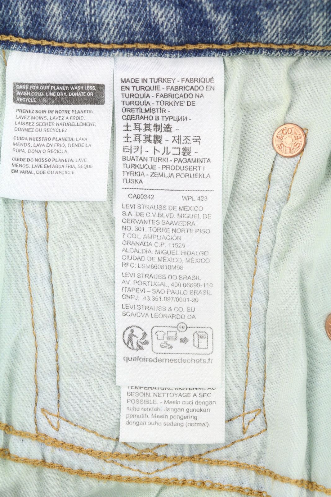 Levi's 502 W31/L32 Taper Zip Faded Blue Denim Jeans 87088 Size US 31 - 7 Thumbnail