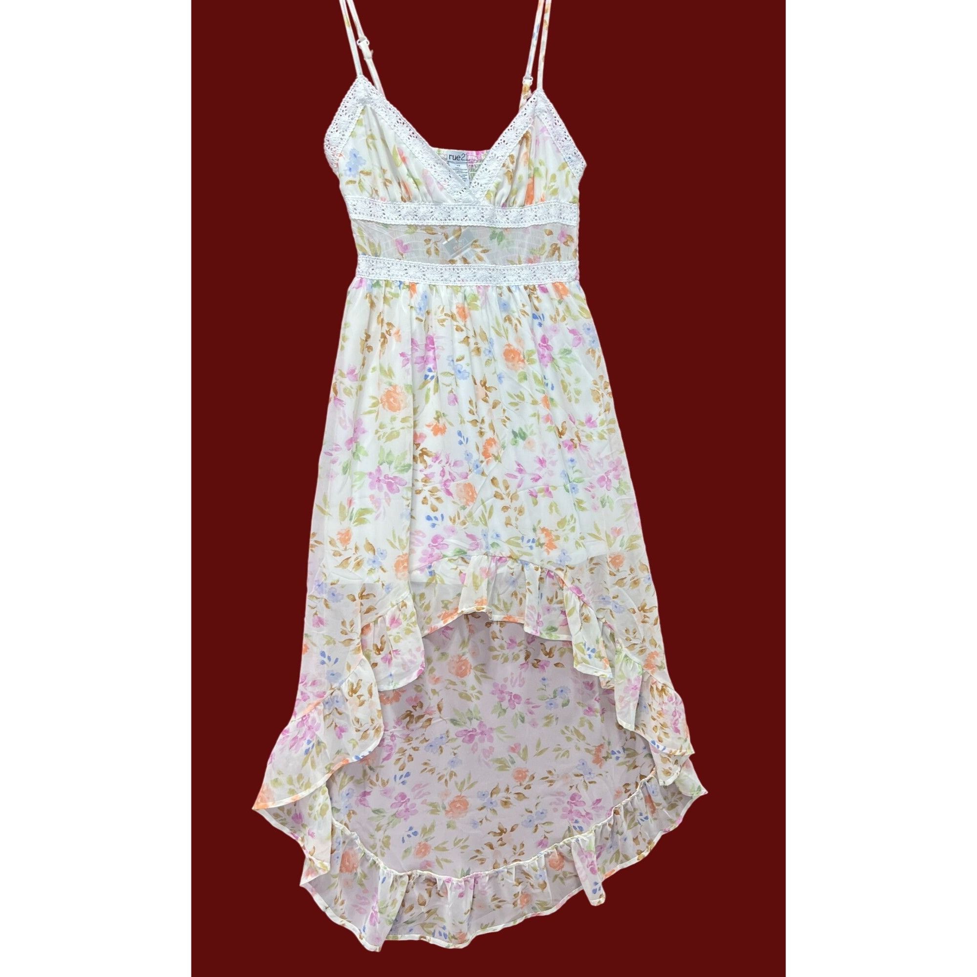 rue21 Rue 21 - Women's Summer Sleeveless High Low Hem Ruffle Flora Size XS / US 0-2 / IT 36-38 - 22 Thumbnail