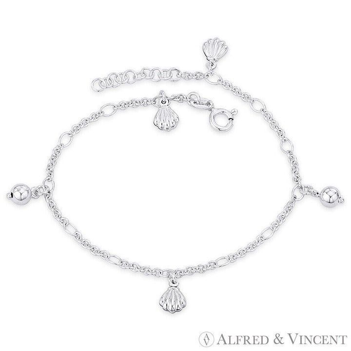 Other Clam Seashell & Ball Bead on Cable Chain Charm Anklet Size ONE SIZE - 1 Preview