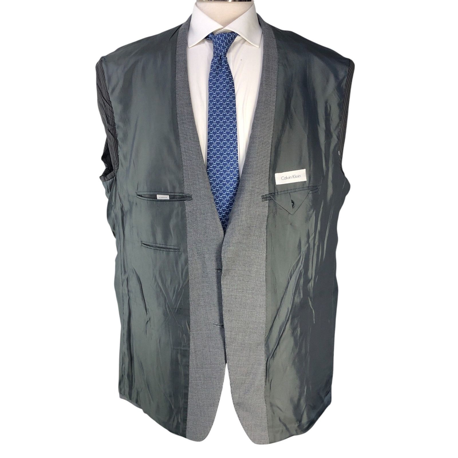 Calvin Klein Calvin Klein Size 48L Sport Coat Blazer Jacket Micro Check Size 48L - 14 Thumbnail