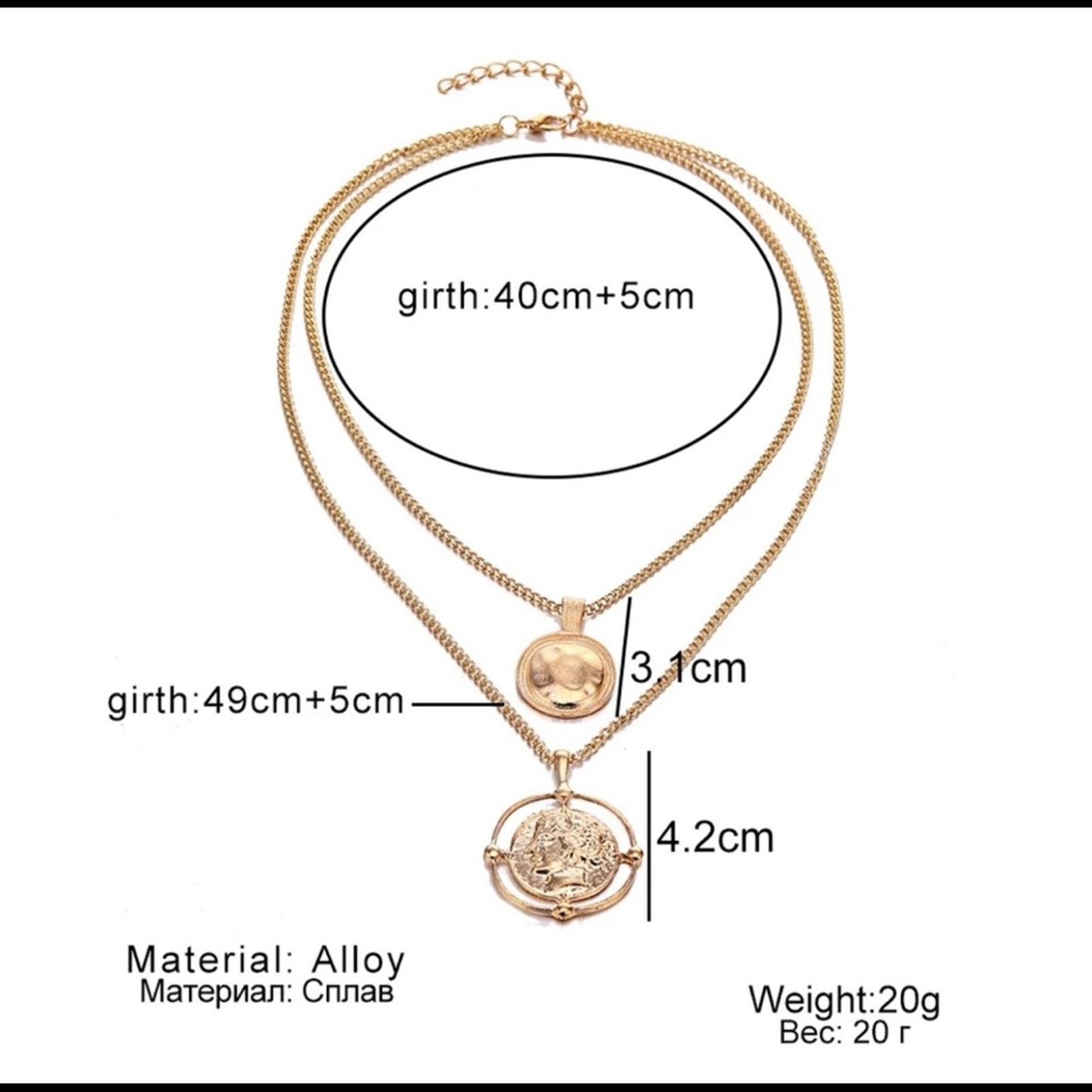 Other Portrait Coin Chain Chocker Necklace Bohe Layered Necklace Size ONE SIZE - 4 Thumbnail