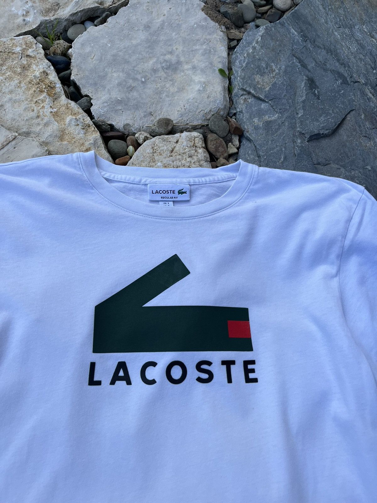 Lacoste × Vintage Vintage Lacoste funny block big logo y2k pixel tee t-shirt Size US S / EU 44-46 / 1 - 3 Thumbnail