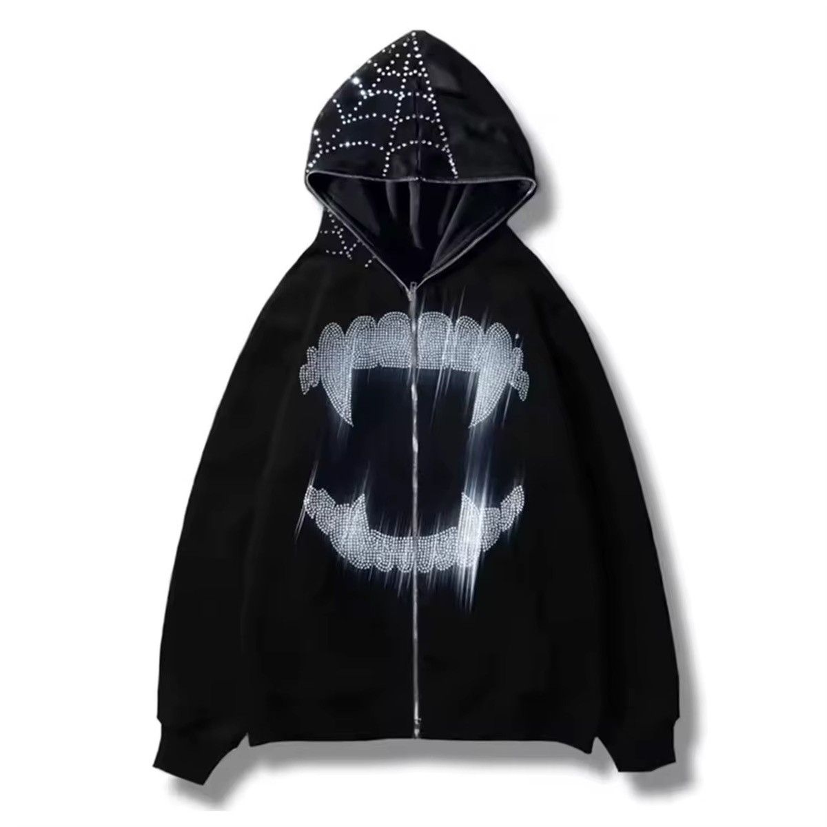 Custommade Grunge Rhinstone Spider Web Hoodie Size S / US 4 / IT 40 - 1 Thumbnail