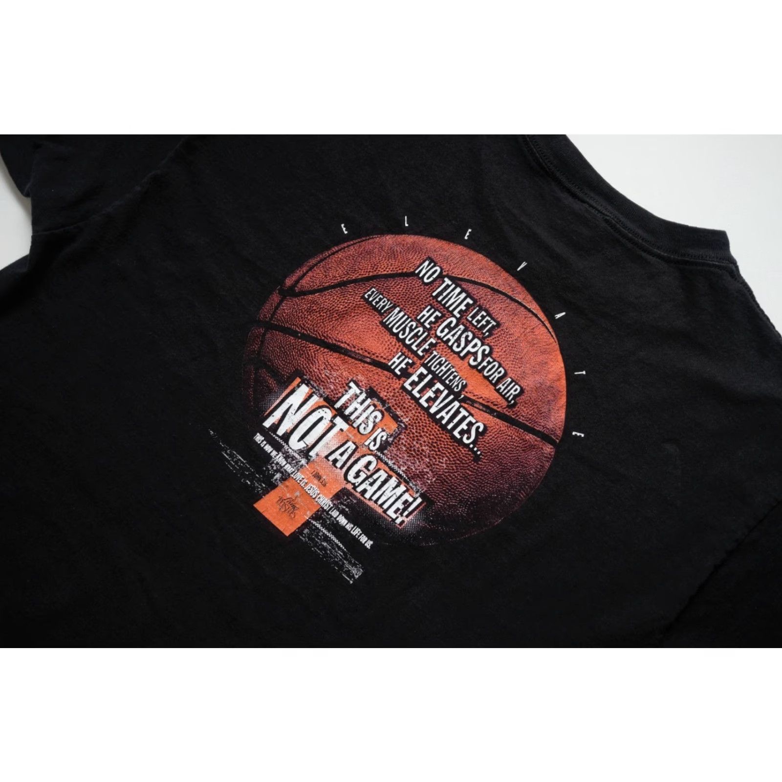 Delta VINTAGE Delta T-Shirt Graphic Print 90s Bible God Elevate Not a Game Black XL Men Short Sleeve Crew Neck Size US XL / EU 56 / 4 - 5 Thumbnail