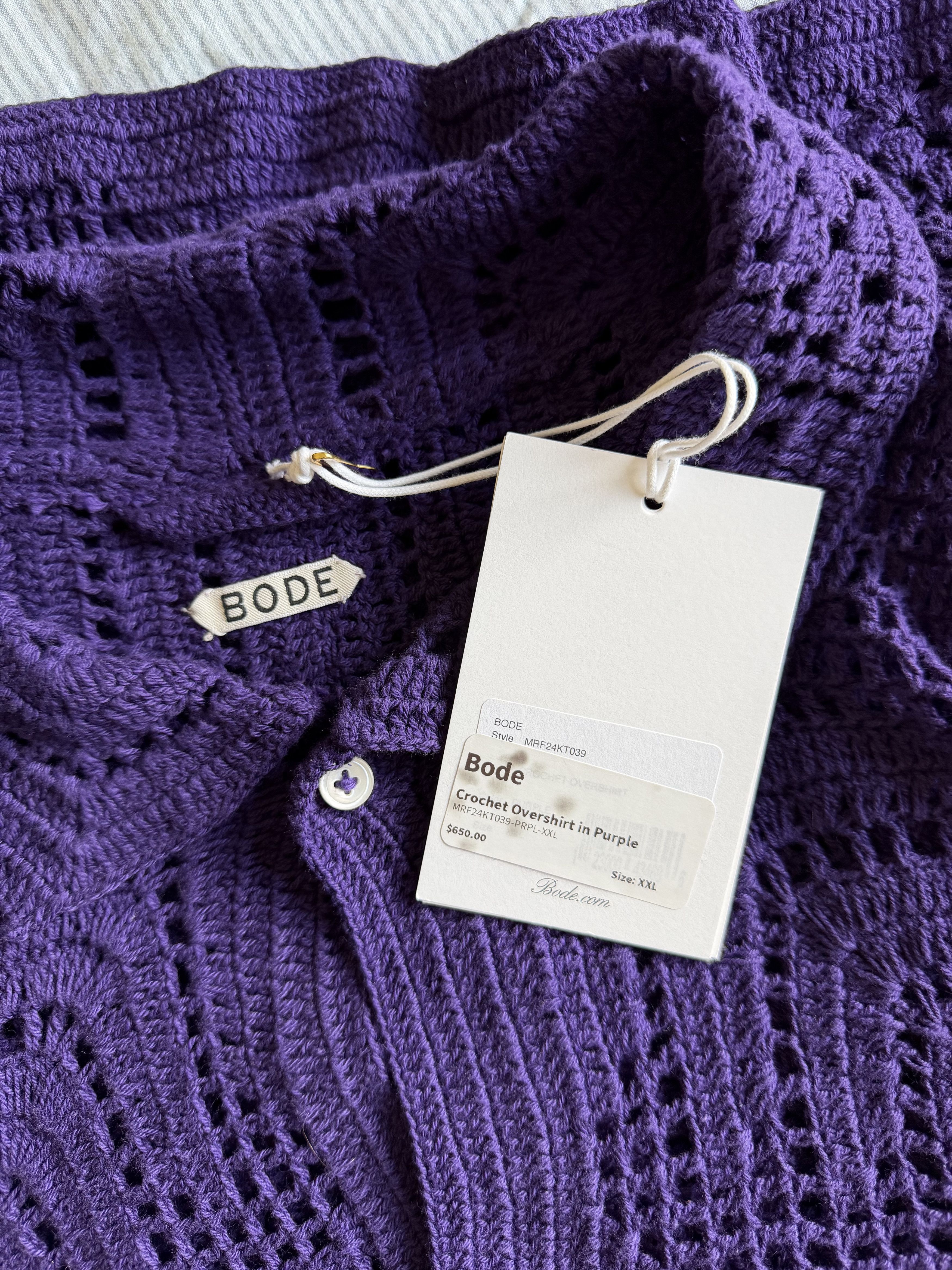 Bode Bode Crochet Overshirt in Purple Size US XXL / EU 58 / 5 - 5 Thumbnail