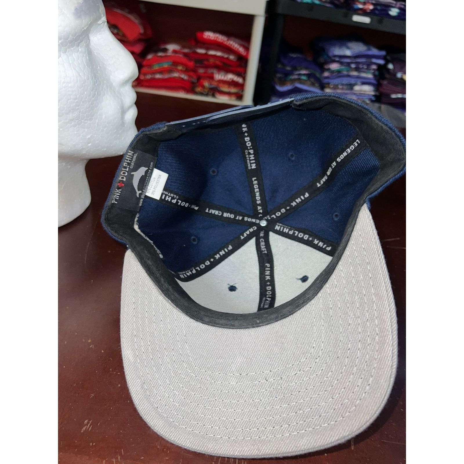 Pink Dolphin Pink Dolphin Snapback Hat Blue Logo Cap Pink+ Clothing OS Size ONE SIZE - 7 Thumbnail