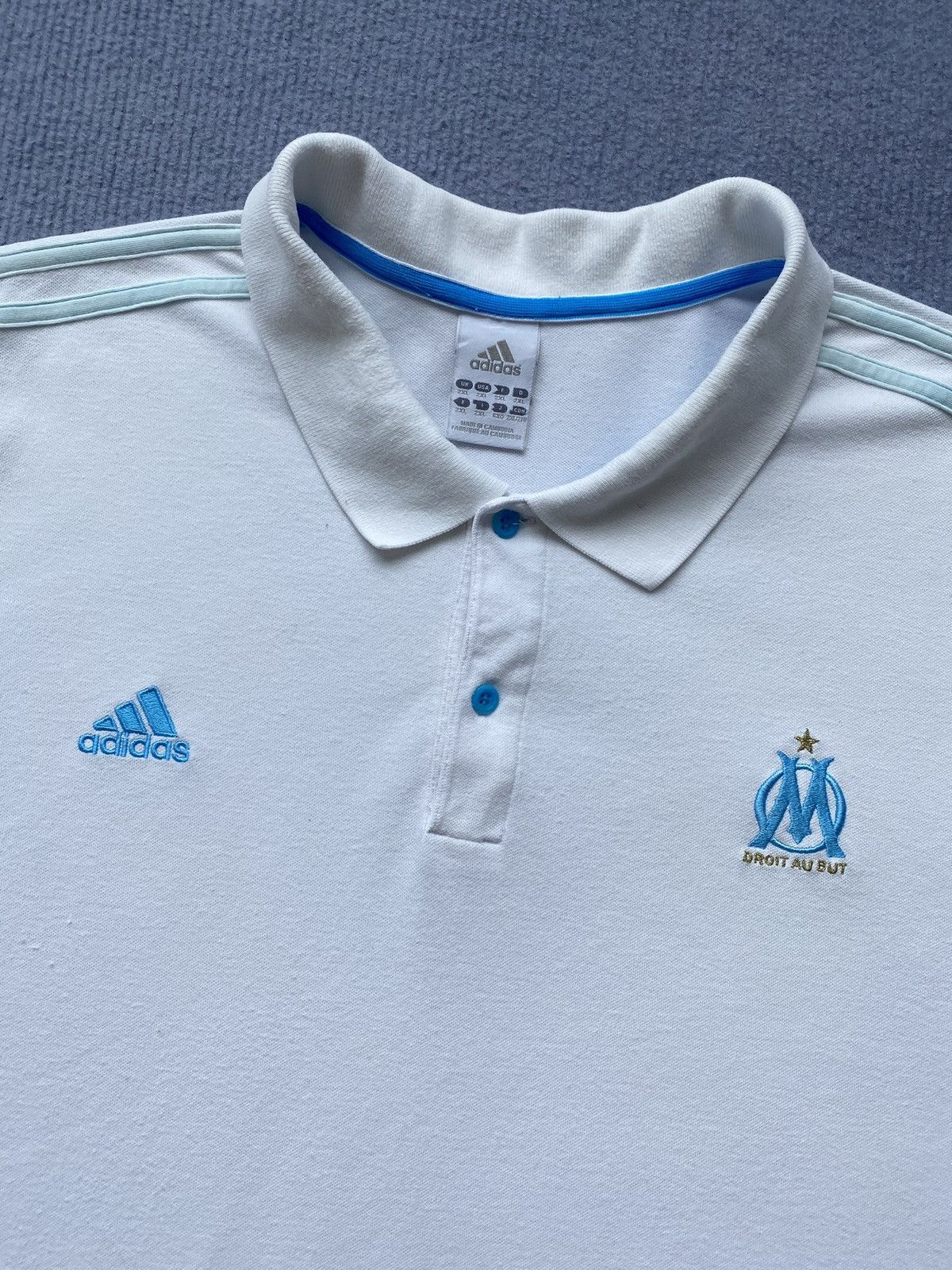 Adidas Adidas 2012 Olympique Marseille Polo Shirt Size US XXL / EU 58 / 5 - 1 Thumbnail