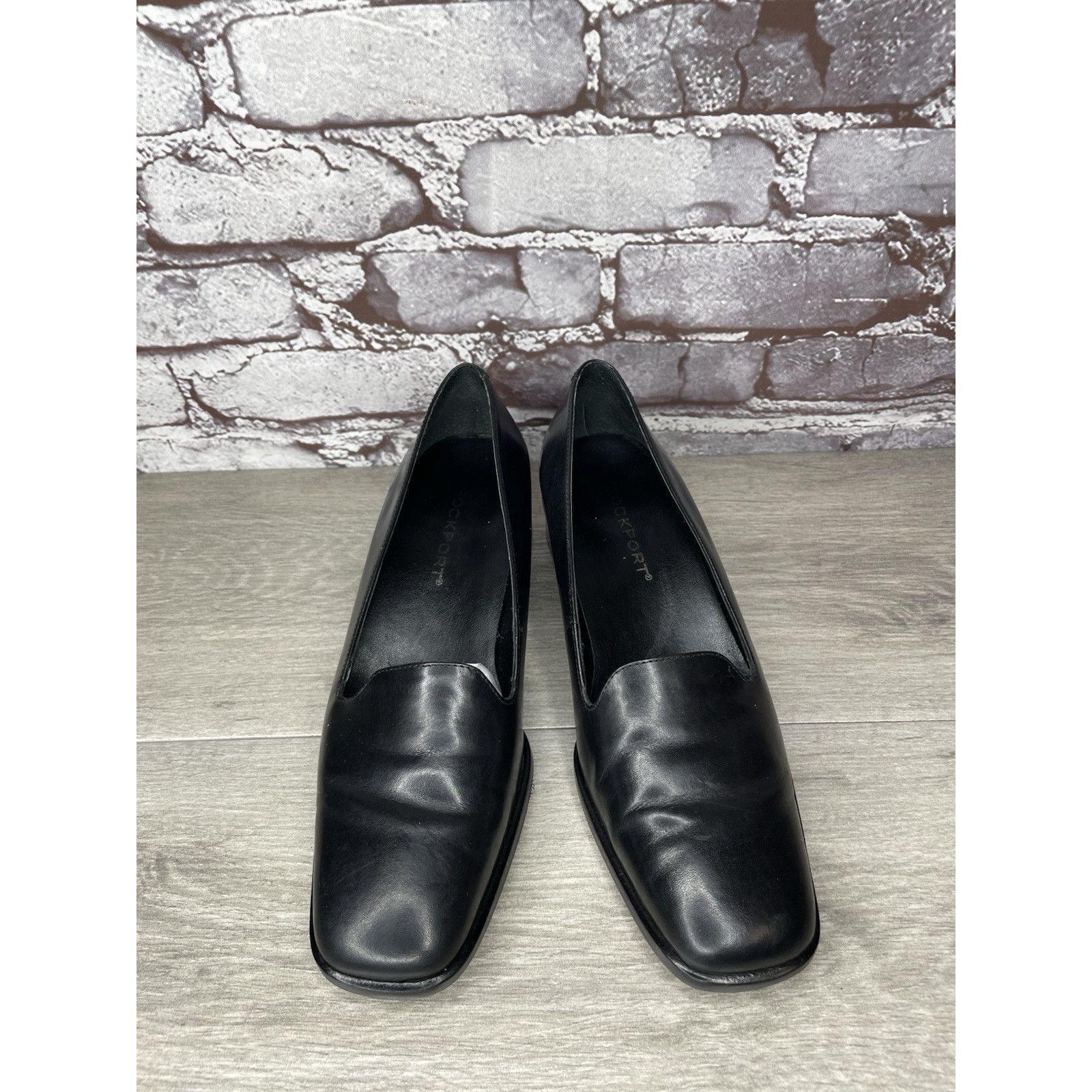 Rockport Rockport Black Leather Square Toe Pumps Heel Work Shoes Wome Size US 9 / IT 39 - 2 Thumbnail