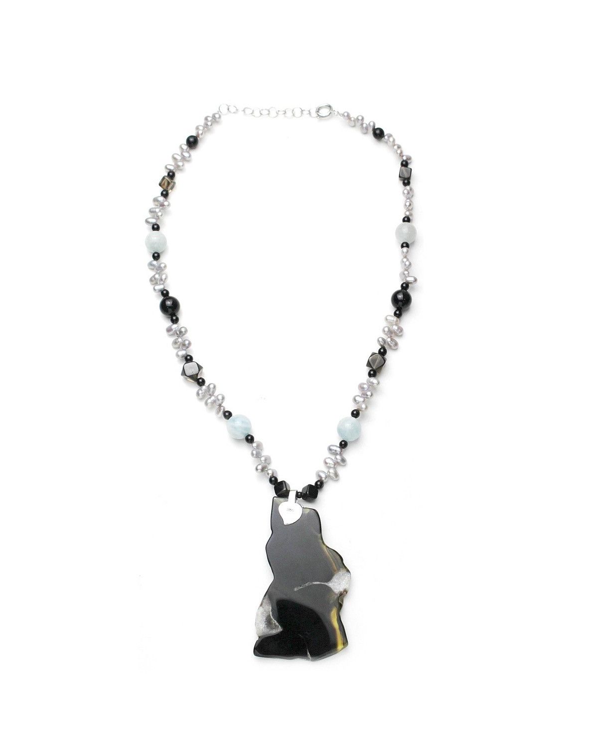Japanese Brand 2000S JAPANESE MADE STERLING CHARM GEMSTONE BEADS NECKLACE Size ONE SIZE - 2 Thumbnail
