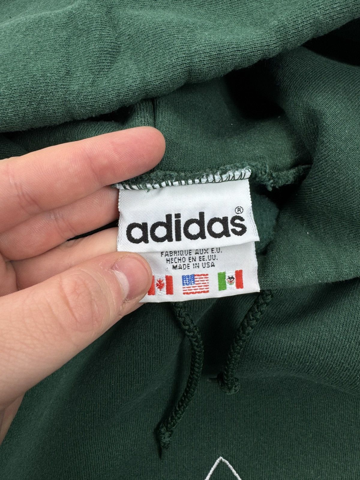 Adidas Vintage Adidas 90s Made In USA Boxy Fit Green Hoodie Y2k Size US XXL / EU 58 / 5 - 8 Thumbnail