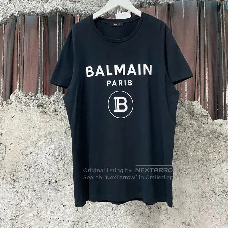Balmain Balmain Black Cotton Logo T-Shirt for Men . Size US L / EU 52-54 / 3 - 1 Thumbnail