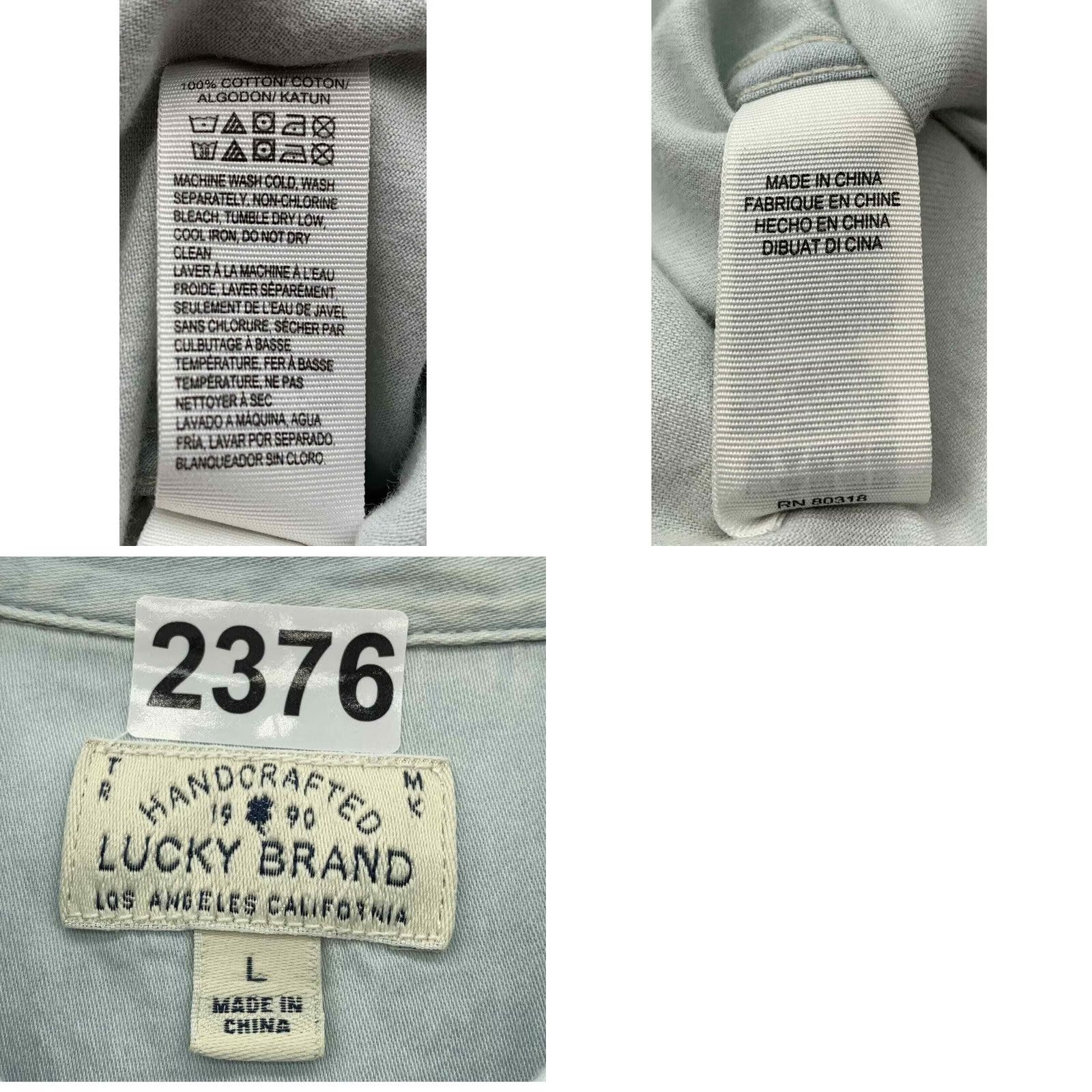 Lucky Brand Lucky Brand Pearl Snap Shirt Womens Large L Distressed Acid Wash Yoked Western Size L / US 10 / IT 46 - 9 Thumbnail