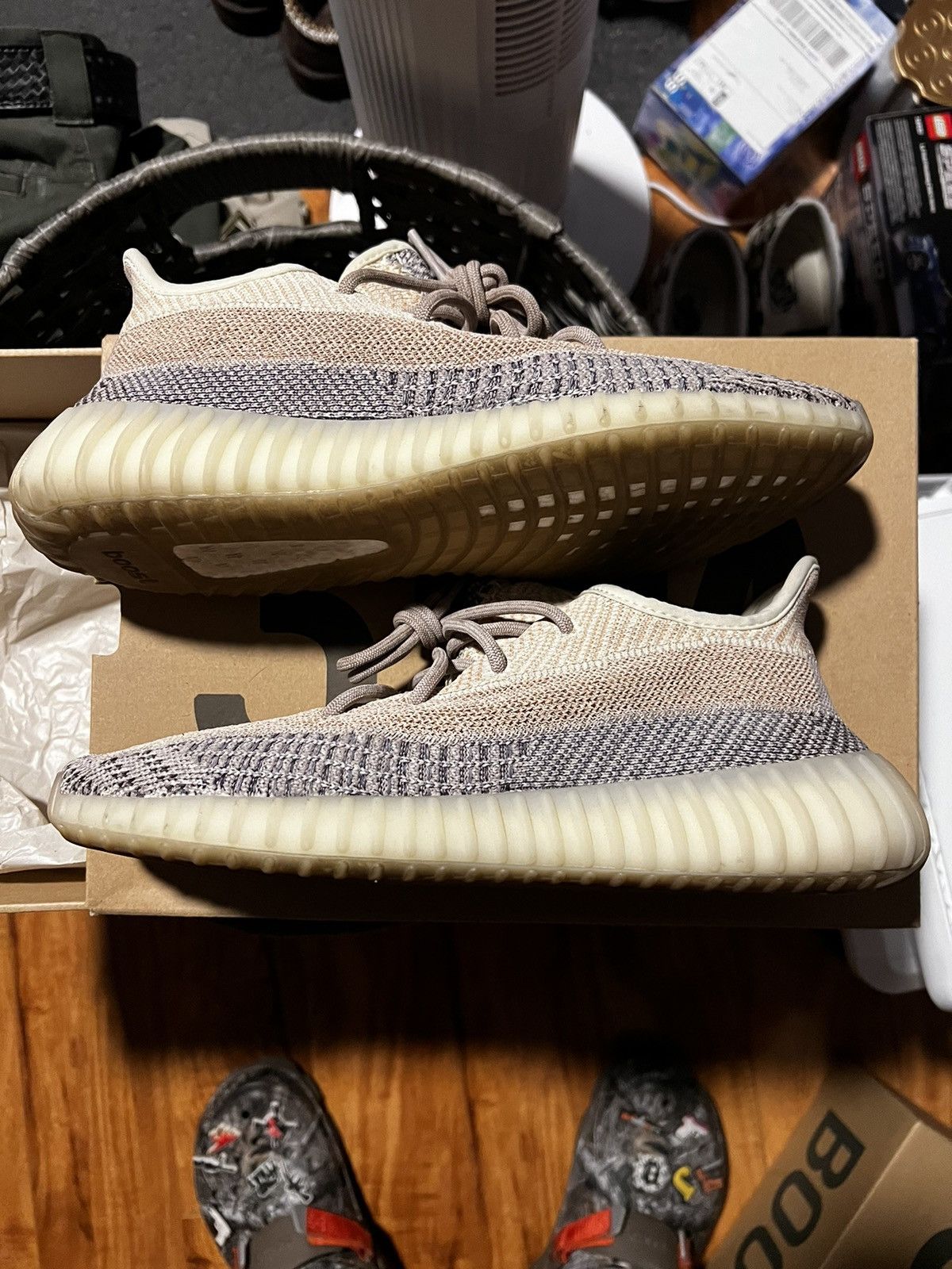 image of Yeezy 350V2 Pearl Shoes in White Pearl, Men's (Size 10)