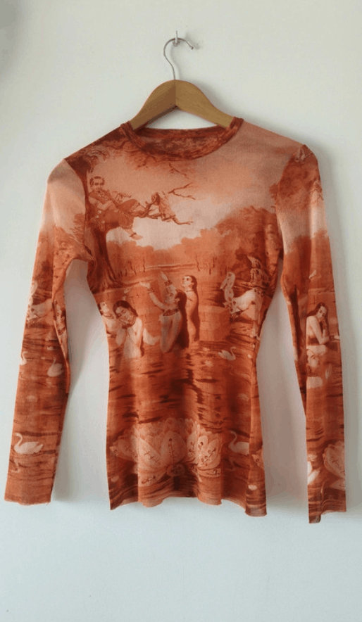 Jean Paul Gaultier × Vintage Jean Paul Gaultier Mesh Top Tattoo Blood Drip Shirt EX0054 Size S / US 4 / IT 40 - 1 Thumbnail
