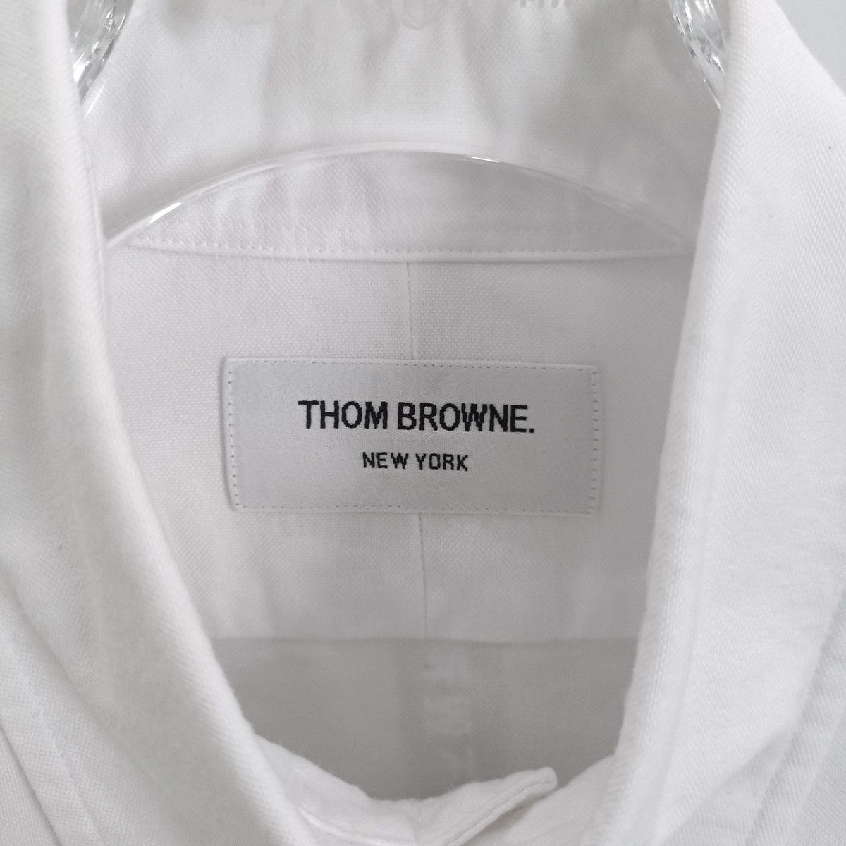 Thom Browne Thom Browne White Double Sleeve Logo Long Sleeve Shirt K26WX Size US L / EU 52-54 / 3 - 5 Thumbnail