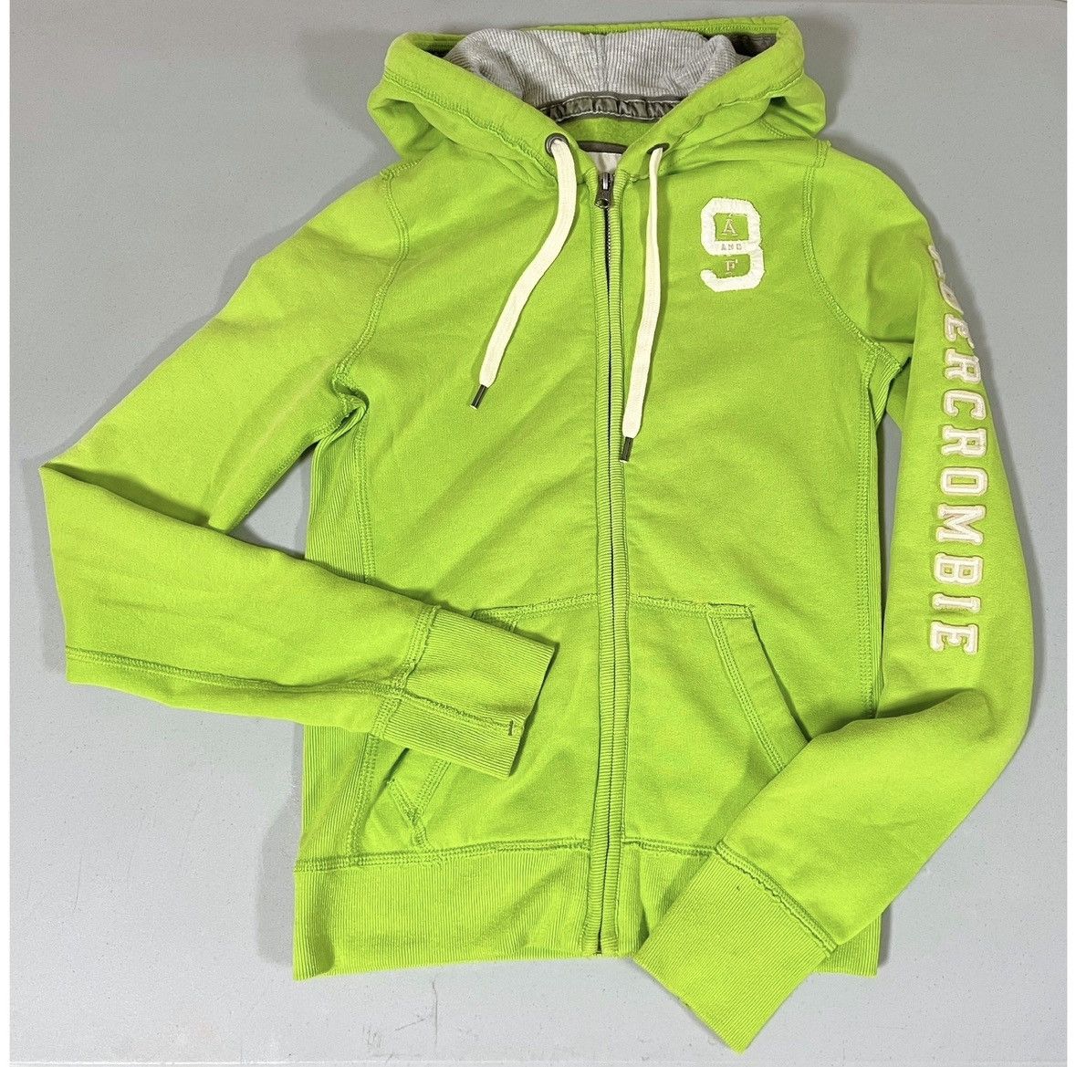 Abercrombie & Fitch A&F Lime Green Zipper Sweatshirt Hoodie Outerwear Size S 💚✨ Size S / US 4 / IT 40 - 3 Thumbnail