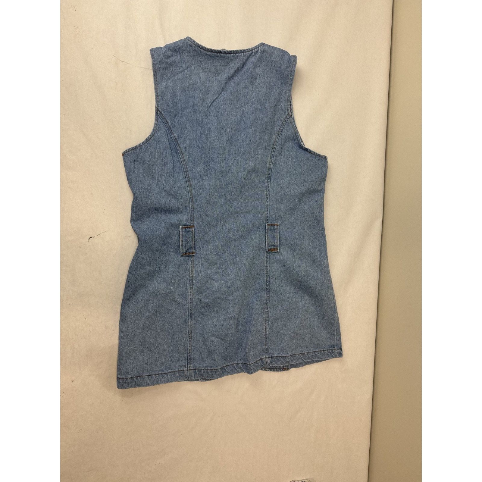 Other Vintage 90s Denim Sleeveless Jumper Dress Grunge Y2K Large Size L / US 10 / IT 46 - 7 Thumbnail