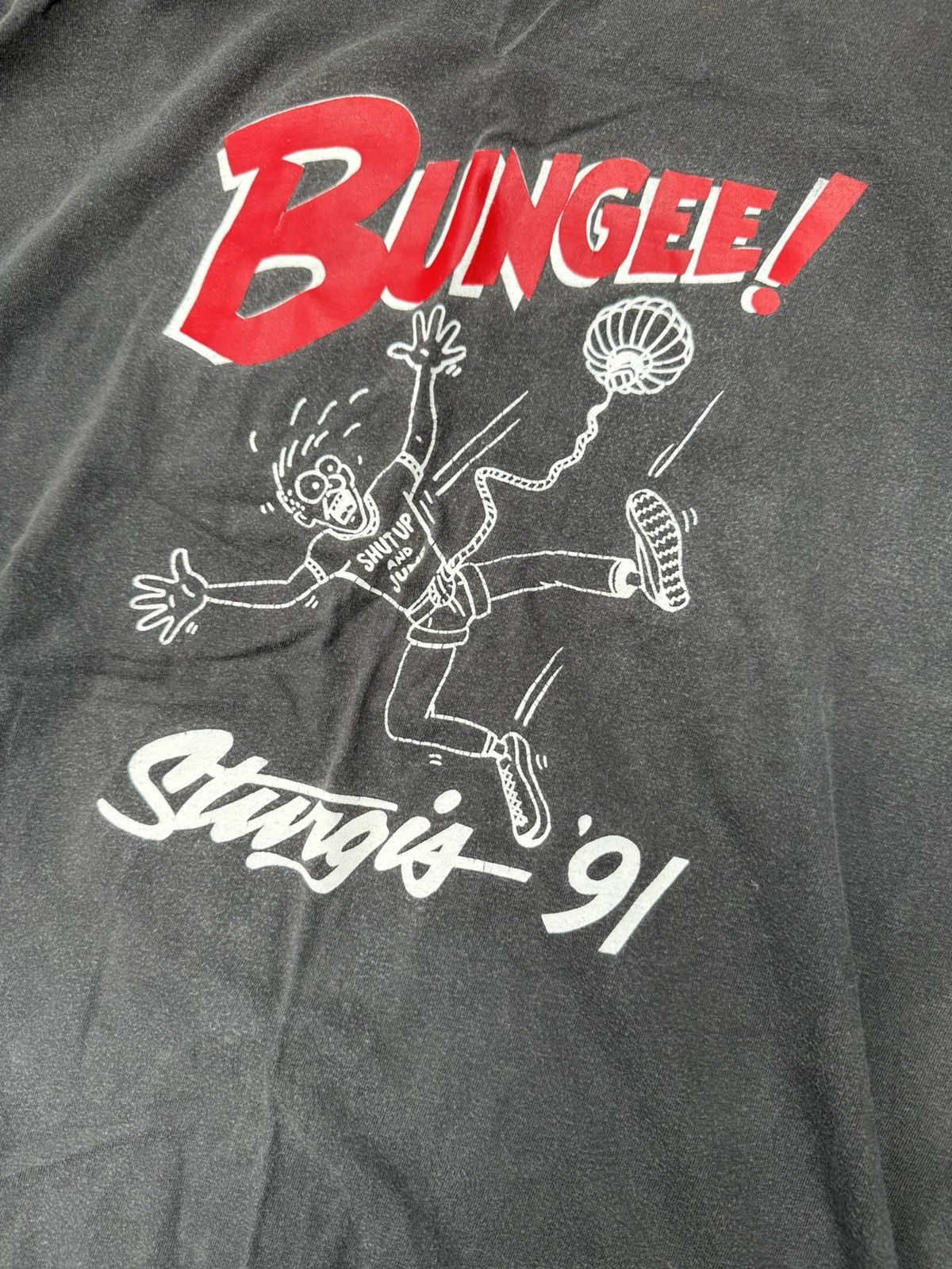 Vintage VINTAGE Bungee “Shut up and Jump” T-Shirt - Used Size US M / EU 48-50 / 2 - 4 Thumbnail