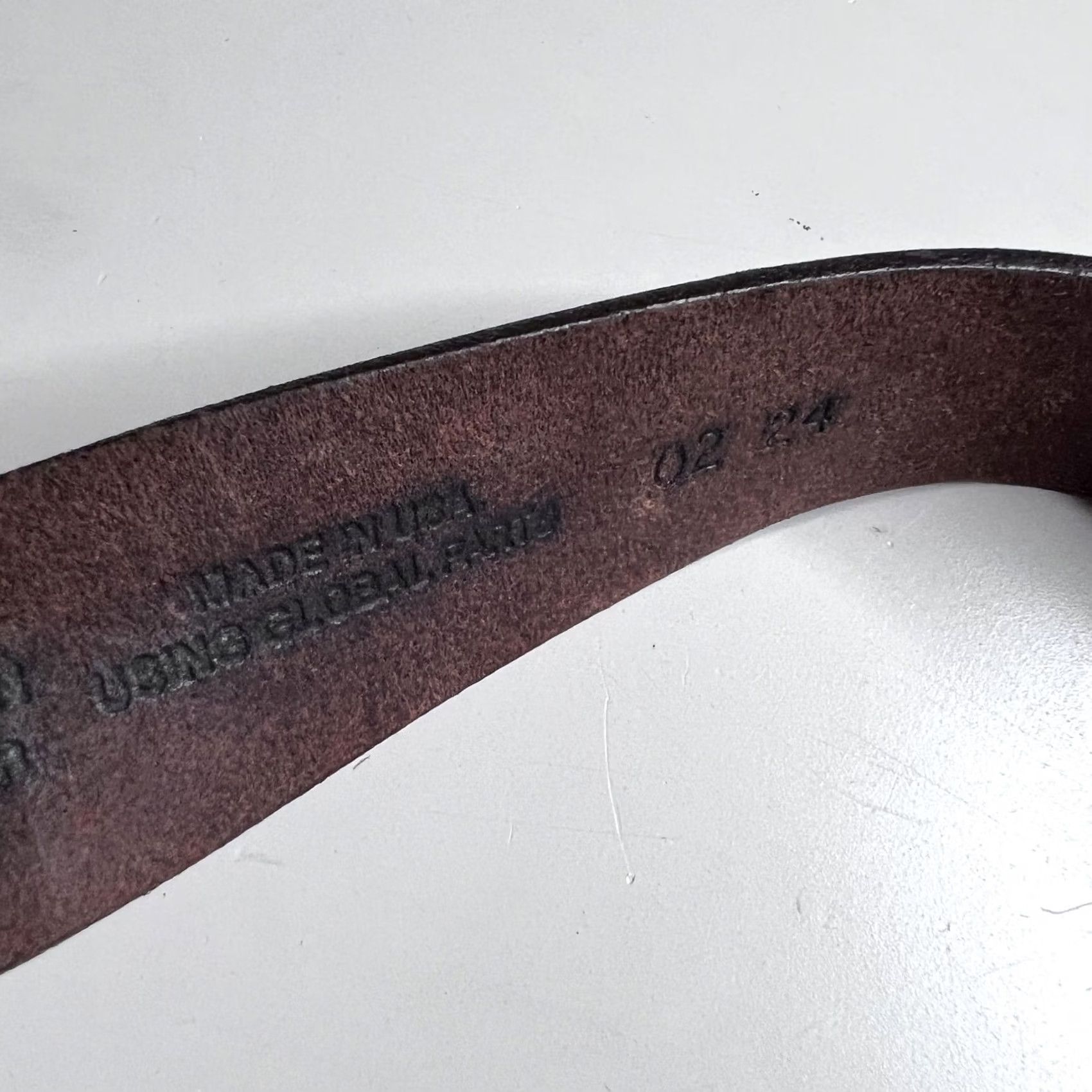 Vintage Justin Leather Belt Mens 38 Brown Work Buckle USA Leather Belt Mens 38 Brown Justin Size 38 - 5 Thumbnail