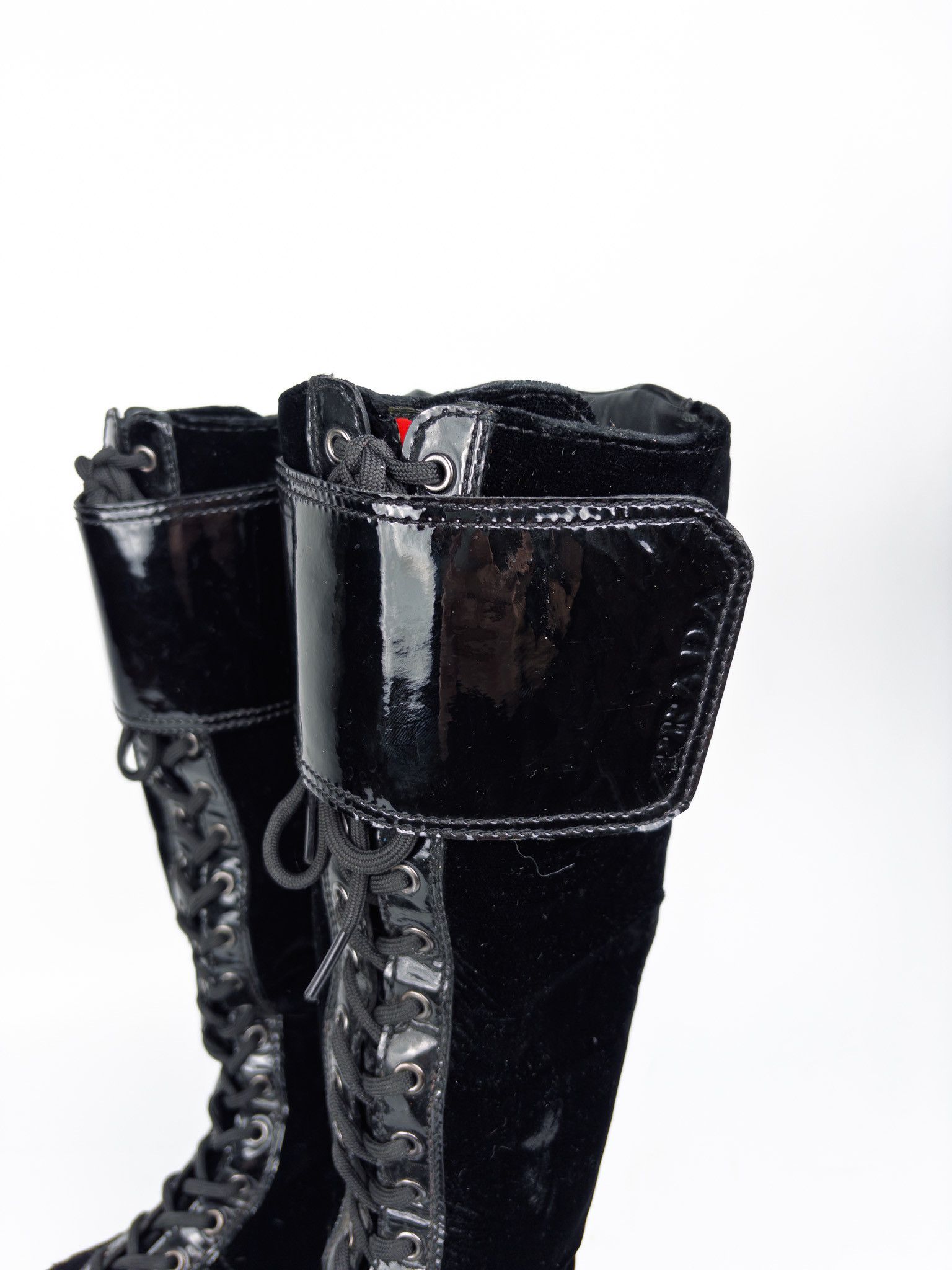 Prada Vintage Y2K 2000s Prada Velvet High Riding Boots Size US 7 / IT 37 - 4 Thumbnail