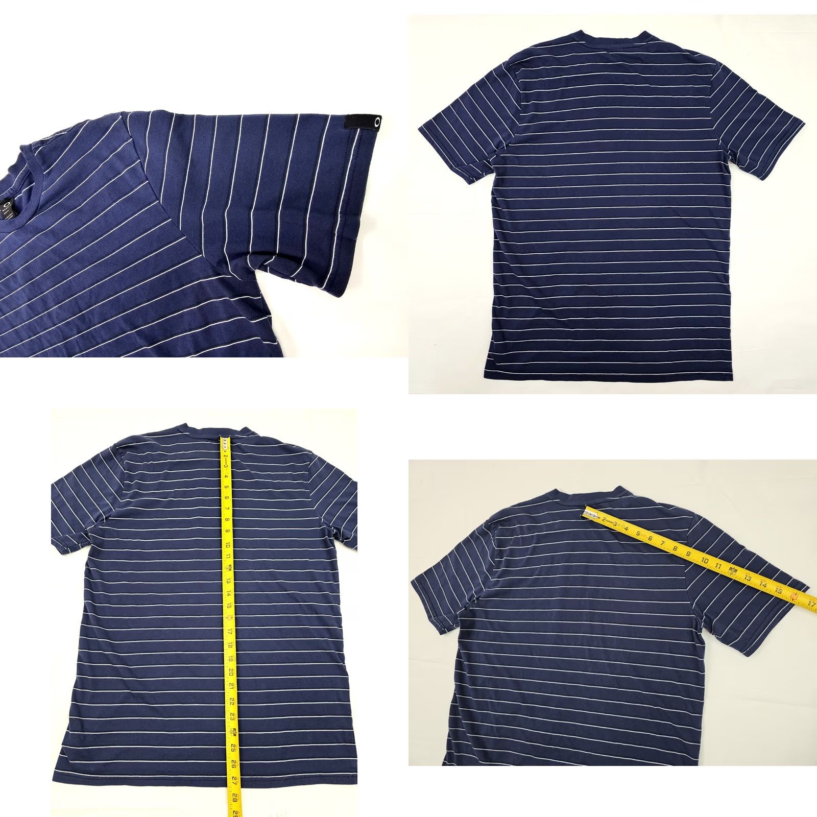Oakley Oakley Striped Short Sleeve Crew Neck Shirt Men L Navy Blue Regular Fit Size US L / EU 52-54 / 3 - 8 Thumbnail