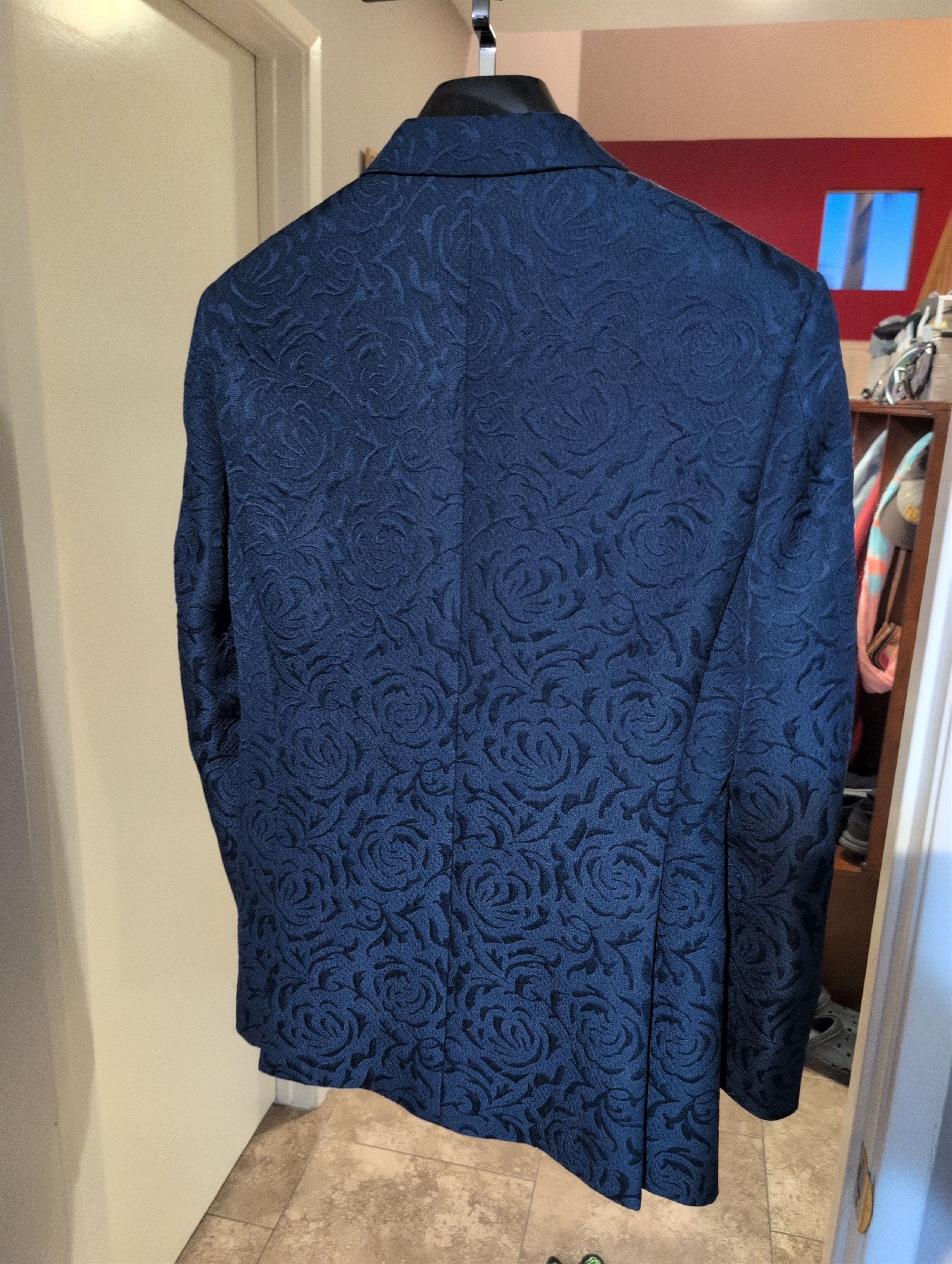 Other Miguel Wilson Blue Rose Pattern Blazer Size 42R - 5 Thumbnail