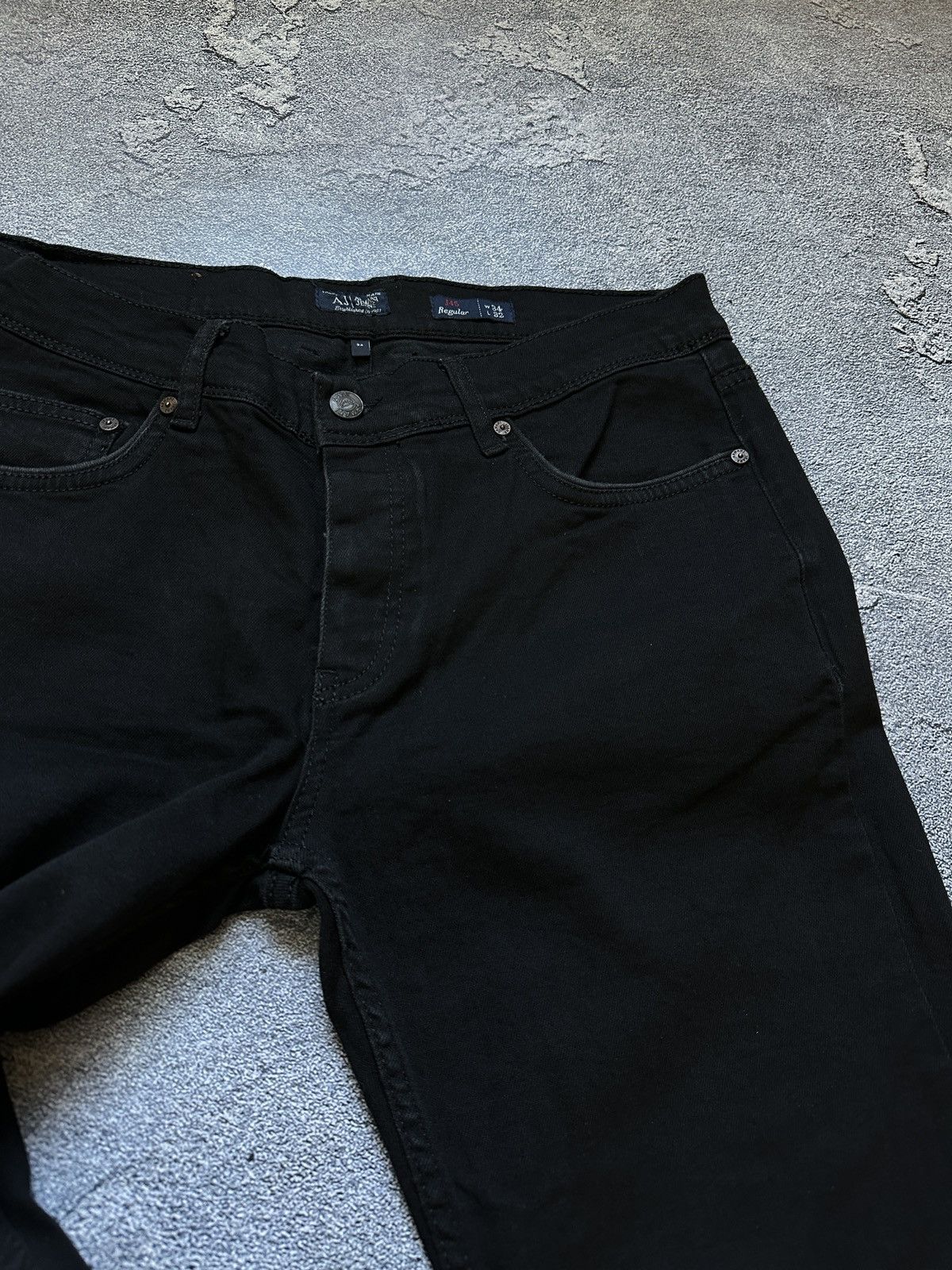 Armani Armani Jeans Metal Logo Black Regular Fit Denim Size 34 Size US 34 / EU 50 - 6 Thumbnail