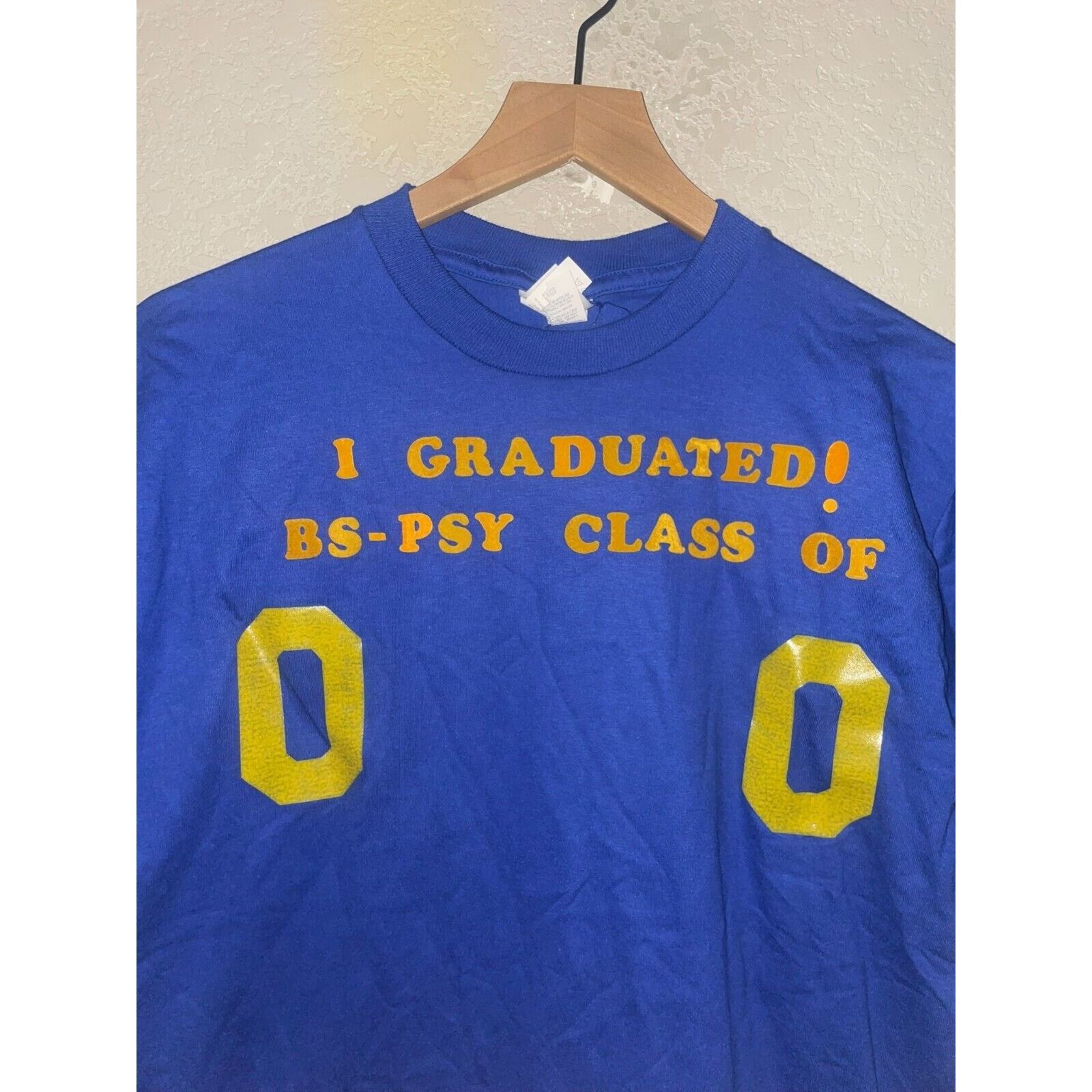 Jerzees Vintage Psychology Shirt Graduated Bs-PSY Class BS PSY Tee M Size US M / EU 48-50 / 2 - 4 Thumbnail
