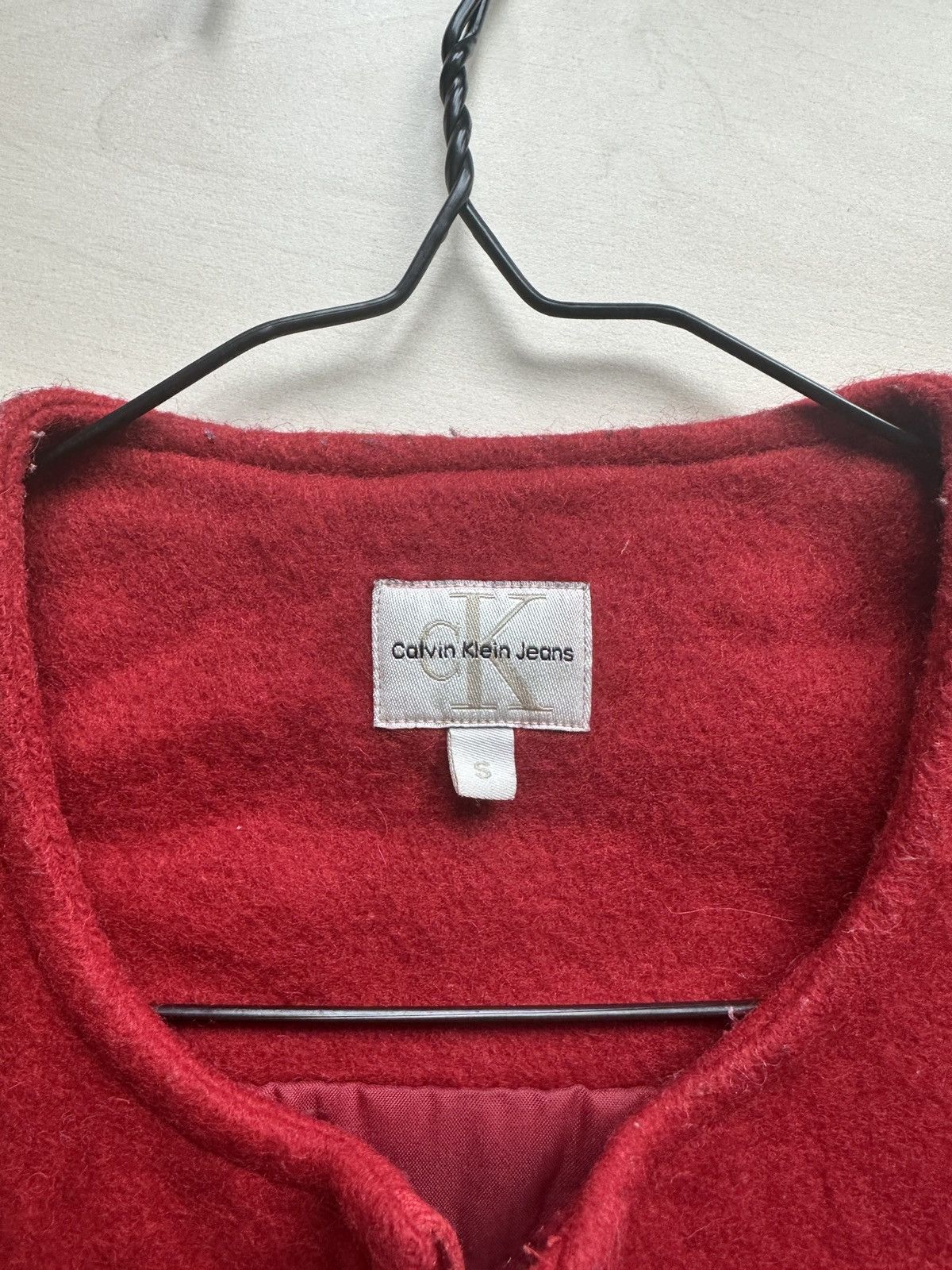 Calvin Klein × Vintage Calvin Klein Jeans Wool 90s WaistCoat Wool Red Jacket Vest Size S / US 4 / IT 40 - 8 Thumbnail