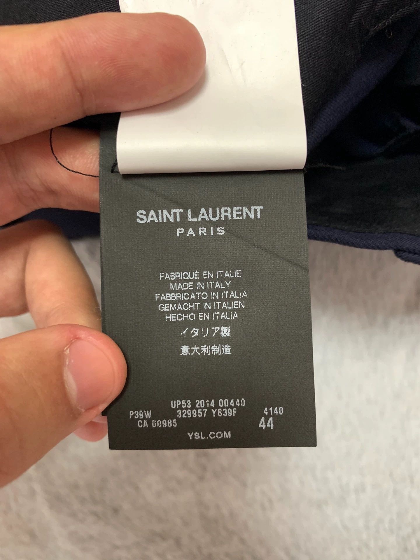 Saint Laurent Paris SAINT LAURENT 14FW Navy Blue Wool Trousers Size 44 Size US 28 / EU 44 - 4 Thumbnail