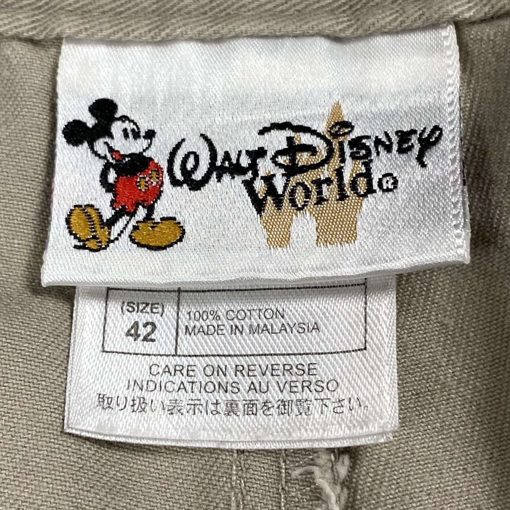 Disney VINTAGE Disney Men's Khaki Cargo Shorts Flat Front Size 42 Casual Travel Workwear 100% Cotton Size US 42 / EU 58 - 3 Thumbnail