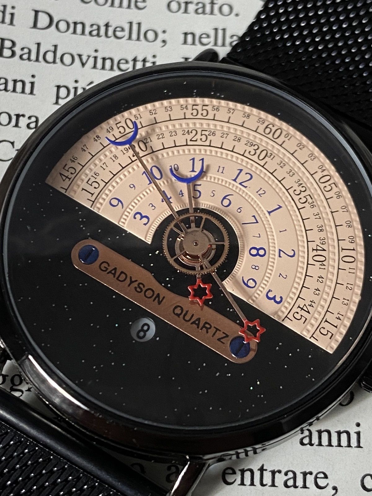 Japanese Brand Gadyson Celestial Starry Sky Watch Minimalist Black Mesh Size ONE SIZE - 4 Thumbnail