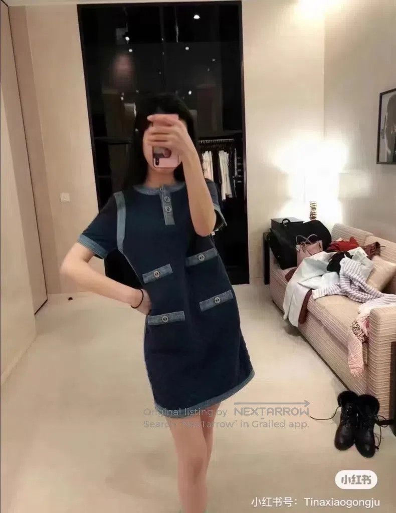 Chanel Chanel Denim dress with diamond button Size XXS / US 00 / IT 34 - 8 Thumbnail