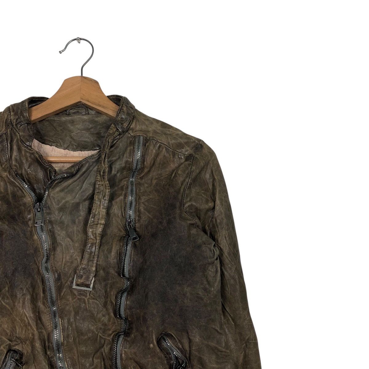 Giorgio Brato Biker Leather Jacket Asymmetrical Zipper Girgio Brato Italy Size L / US 10 / IT 46 - 7 Thumbnail