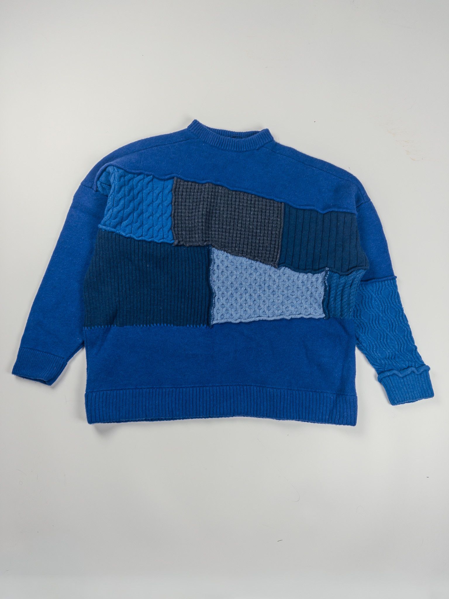 Ader Error × Zara Zara ADER Error Blue Patchwork Crewneck Sweater Size US M / EU 48-50 / 2 - 1 Thumbnail