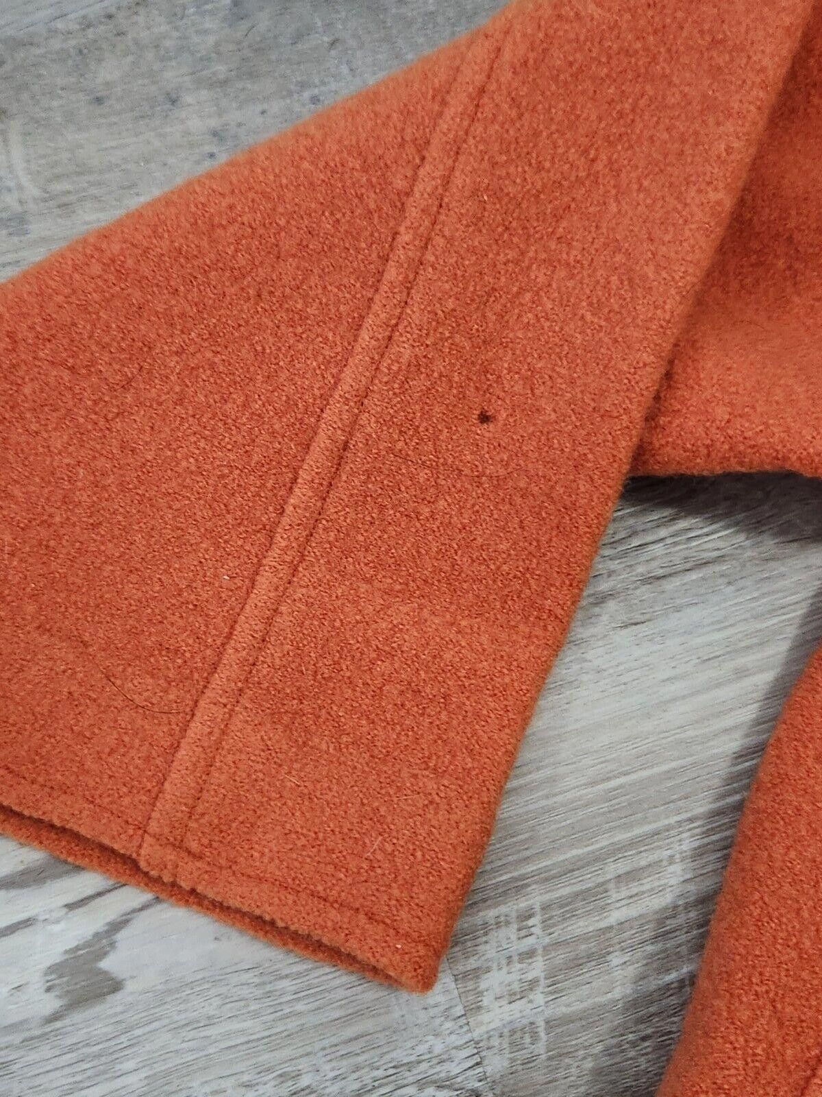 Designer Doncaster Womens Coat Wool Large Orange Collared Size L / US 10 / IT 46 - 4 Thumbnail