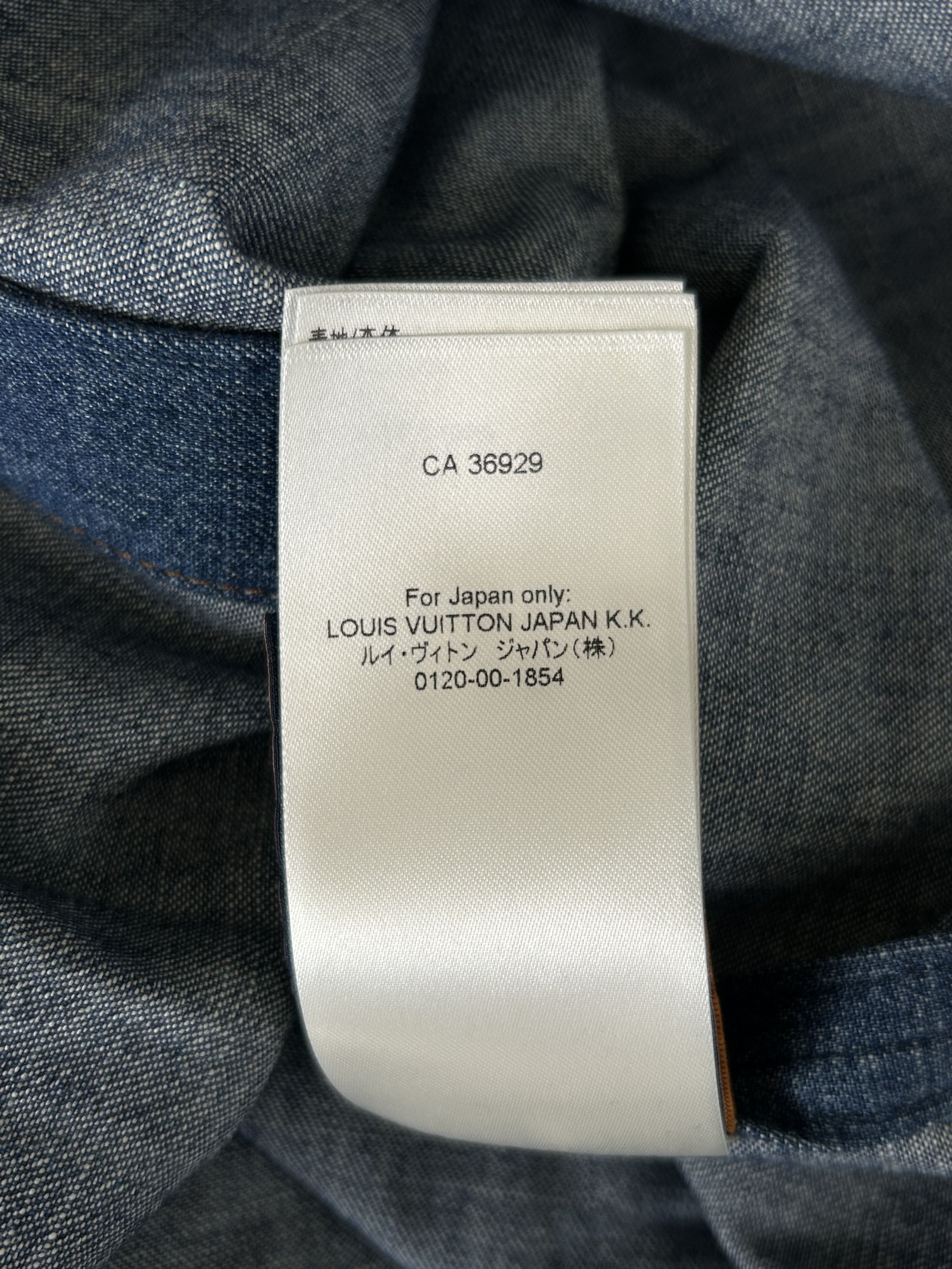 Louis Vuitton Louis Vuitton Blue & Gold Embroidered Denim Shirt Size US XXL / EU 58 / 5 - 8 Thumbnail