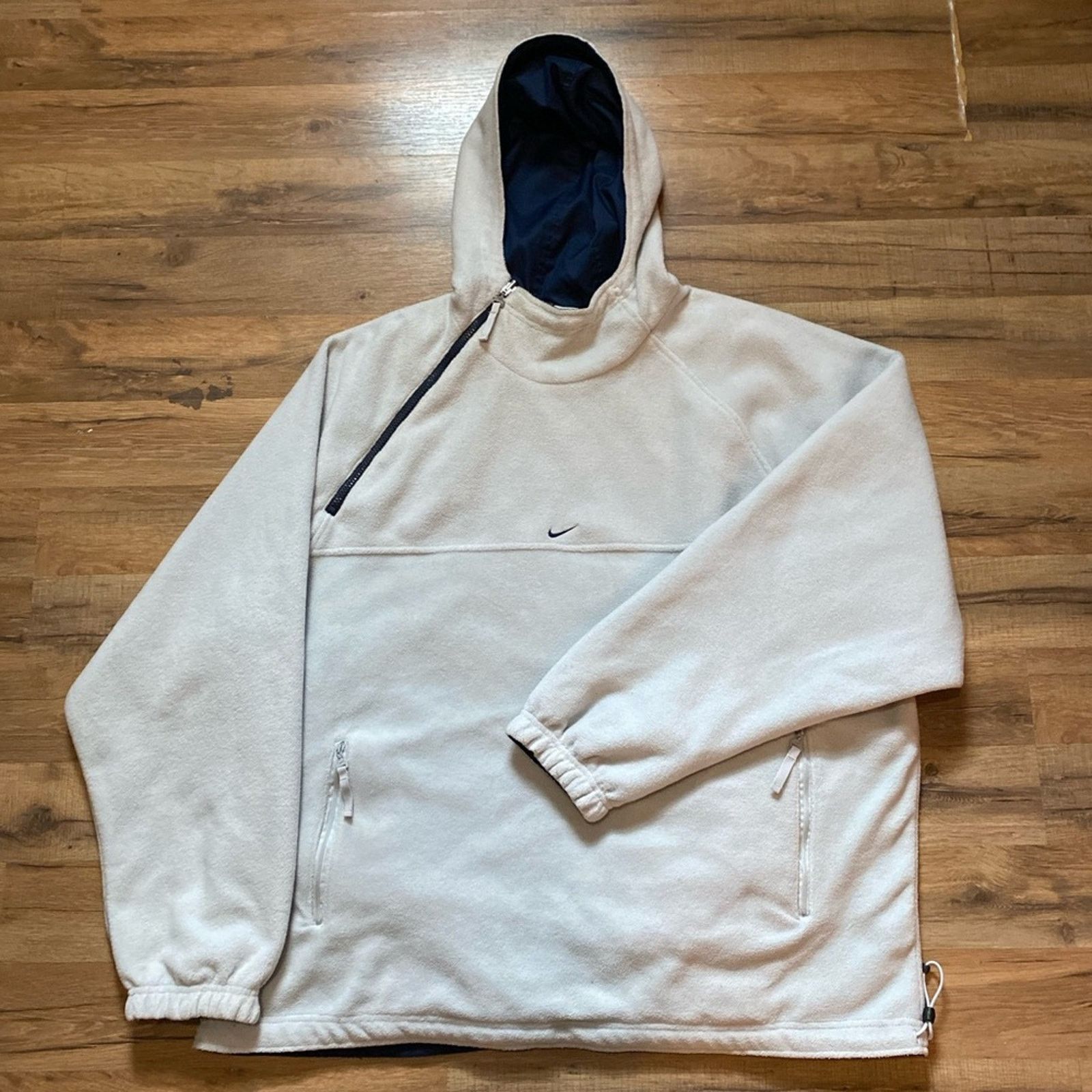 Nike 90s Nike Reversible Center Swoosh Windbreaker Fleece Anorak Size US XL / EU 56 / 4 - 4 Thumbnail