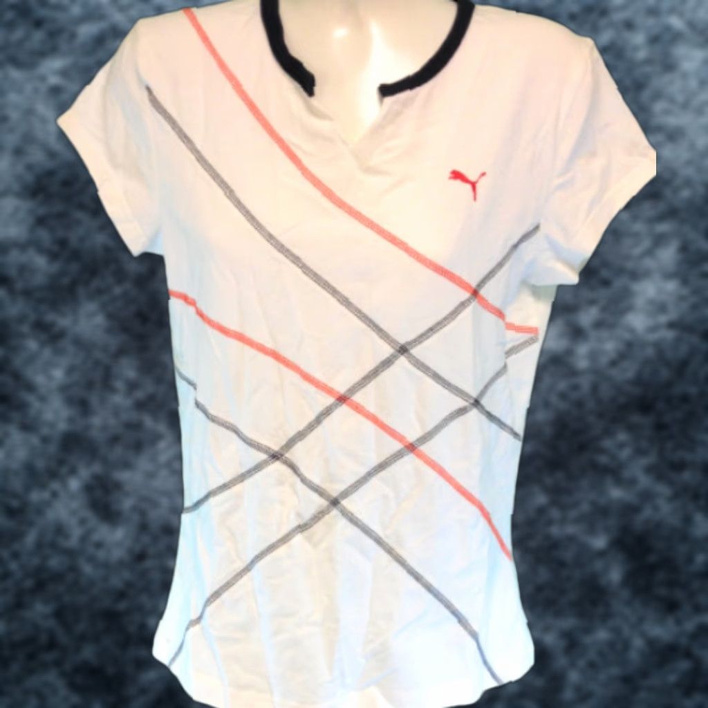 Puma VINTAGE Puma Crew Tee Womens Shirt L White Black Red T-Shirt Size L / US 10 / IT 46 - 1 Thumbnail