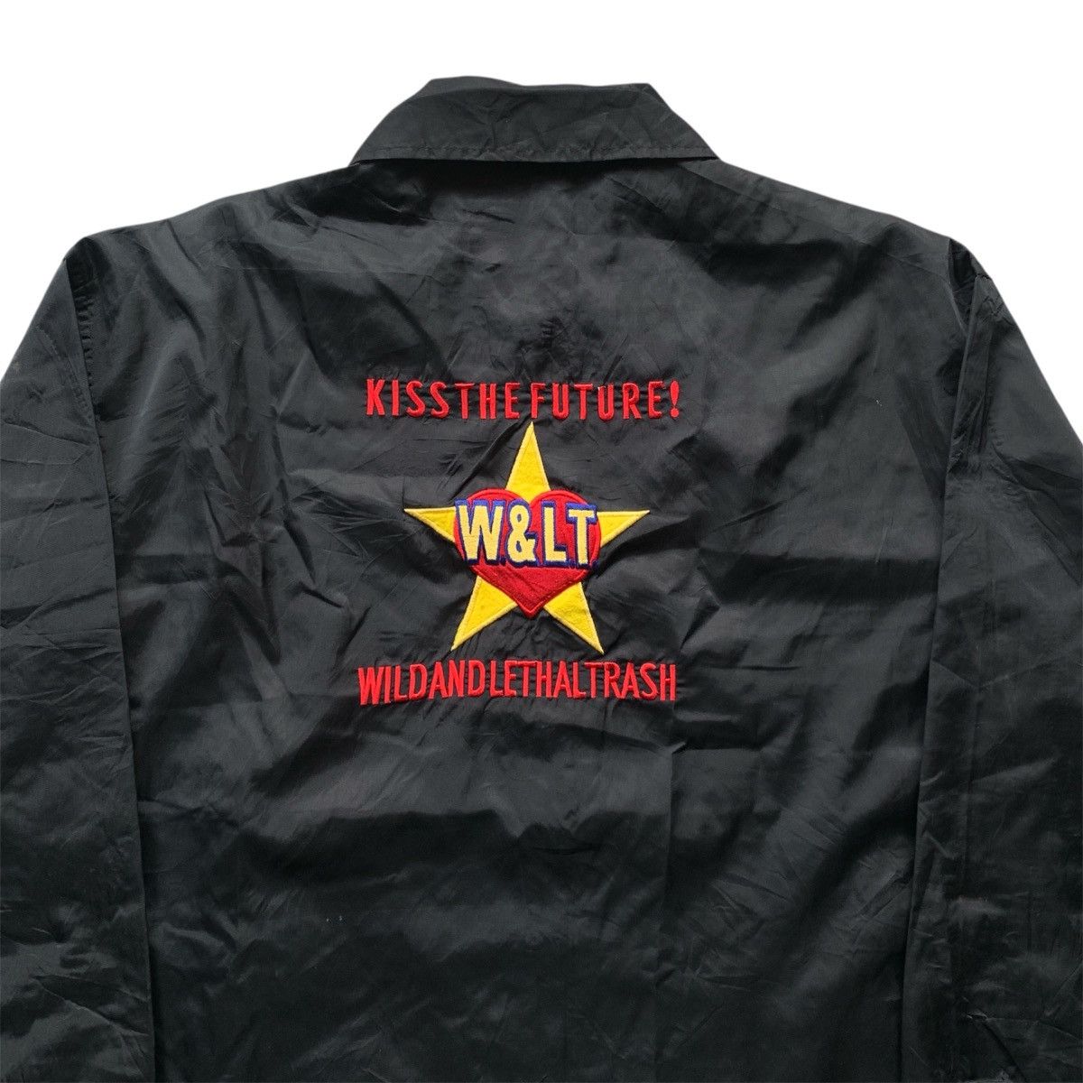 Walter Van Beirendonck Vintage W&LT “Kiss The Future” Embroidery Logo Coach Jacket Size US XL / EU 56 / 4 - 2 Thumbnail