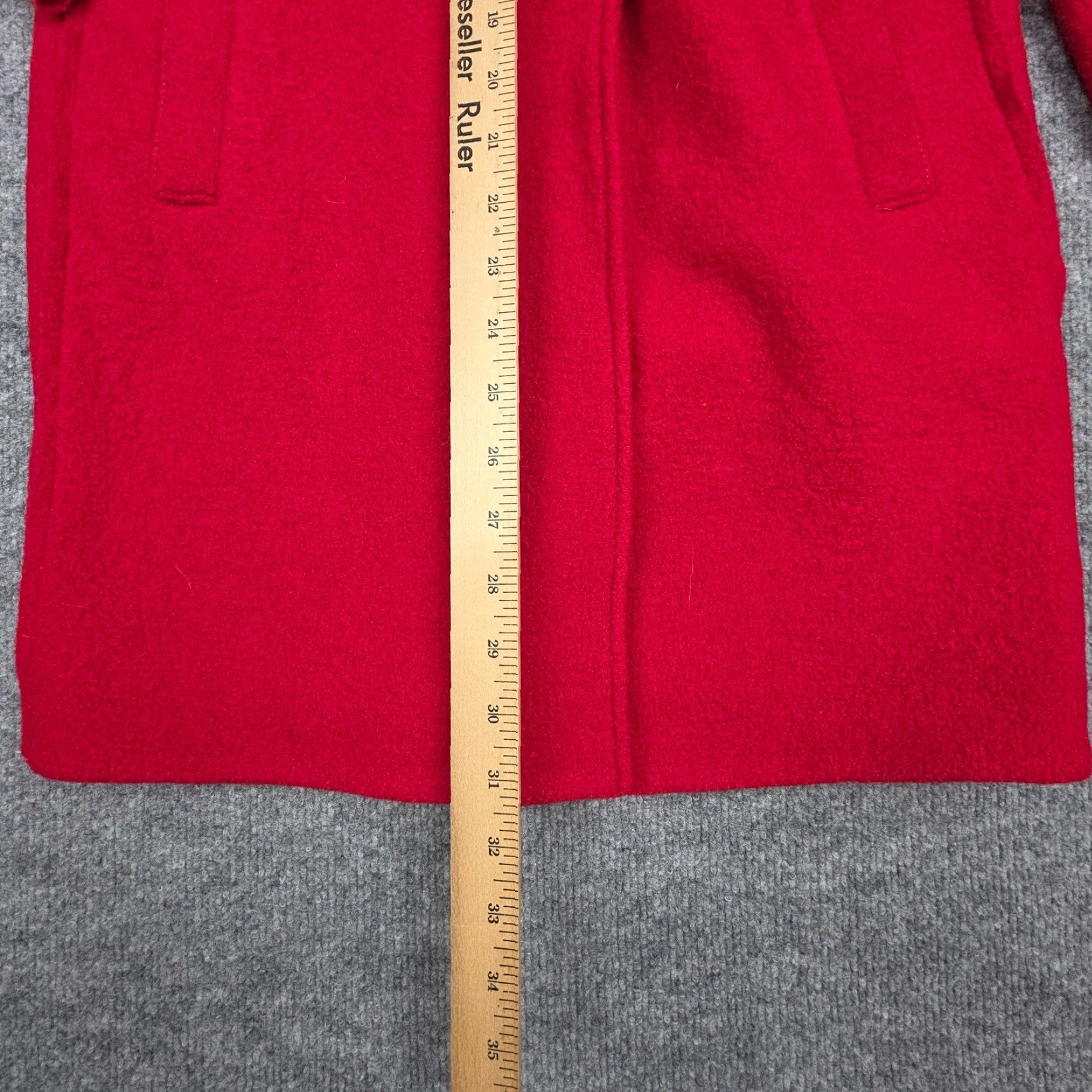 J.Crew J. Crew Daphne Topcoat Women's OOP Red Boiled Wool Italian Trench Button Coat Long Wool Lining Dry Clean Only Petite 0P Winter Fall Girls? Size XS / US 0-2 / IT 36-38 - 7 Thumbnail