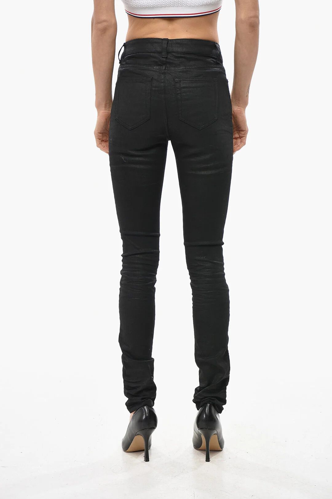 Saint Laurent Paris og1mm0326 Dark Wash Jeans in Black Size 25" / US 0 / IT 36 - 3 Thumbnail