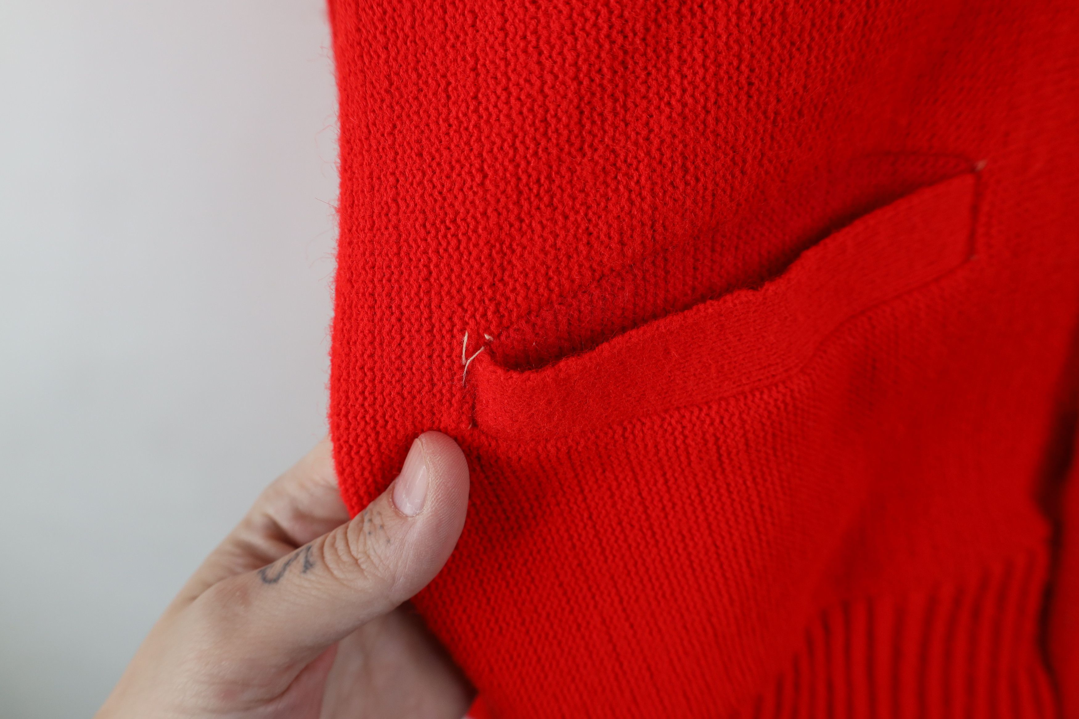 Vintage Vintage 50s 60s Streetwear Knit Cardigan Sweater Red USA Size US L / EU 52-54 / 3 - 6 Thumbnail