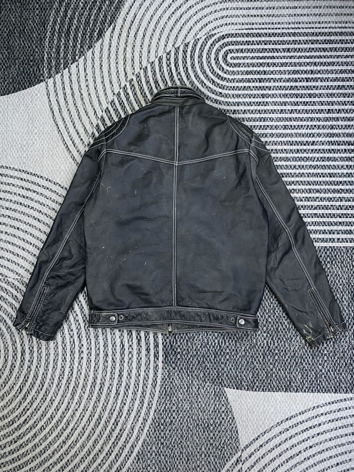 Leather 🔥Vintage Freedom White Stripe Bikers Leather Jacket Size US M / EU 48-50 / 2 - 2 Thumbnail